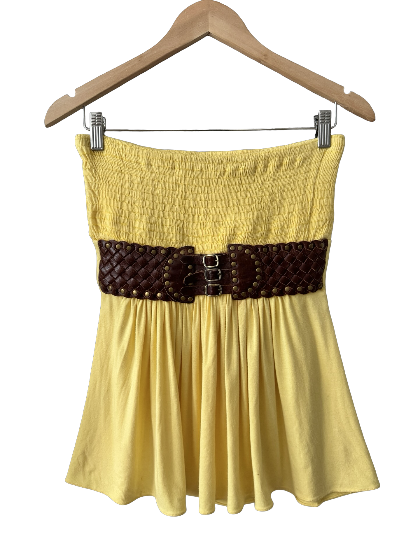 Vintage 90s Sunshine Smocked Babydoll Tube Top (S/M)