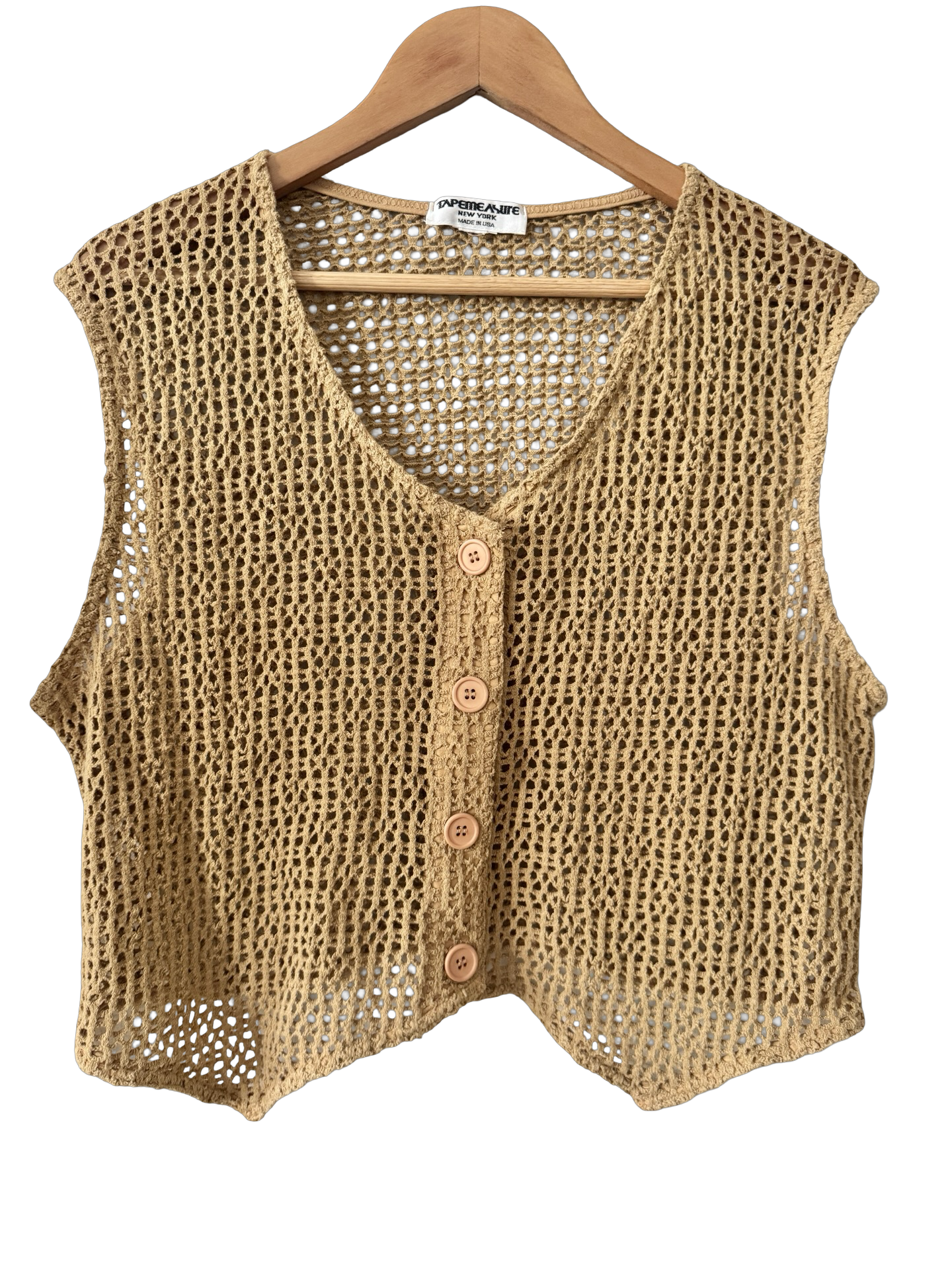 Vintage 90s New York Crochet Vest (L)