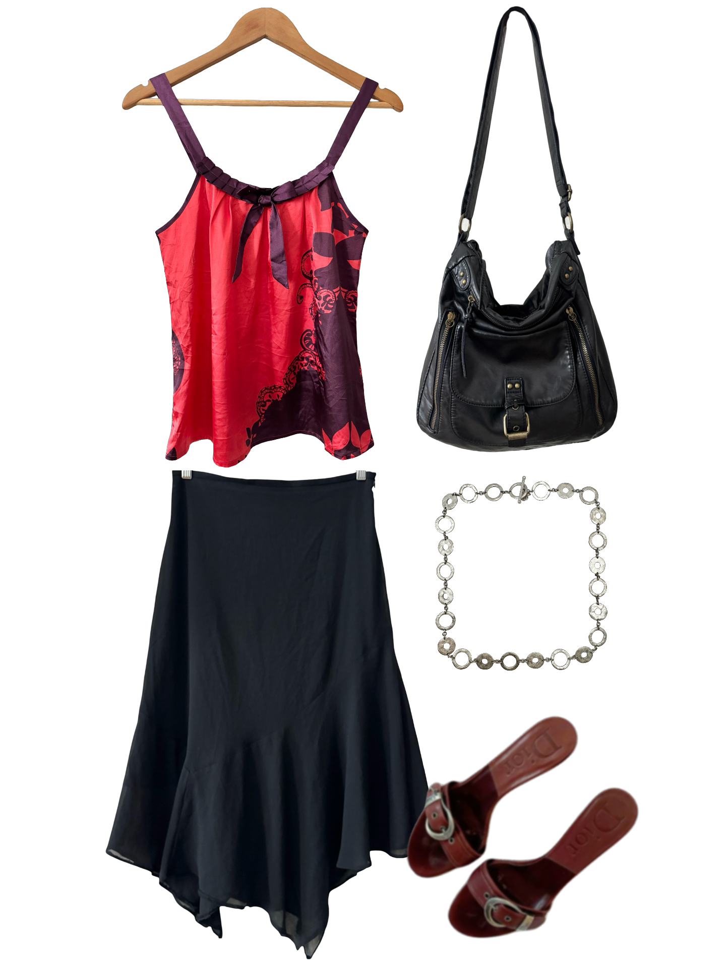 Vintage Y2K Scarlet Soirée Satin Cami (S)