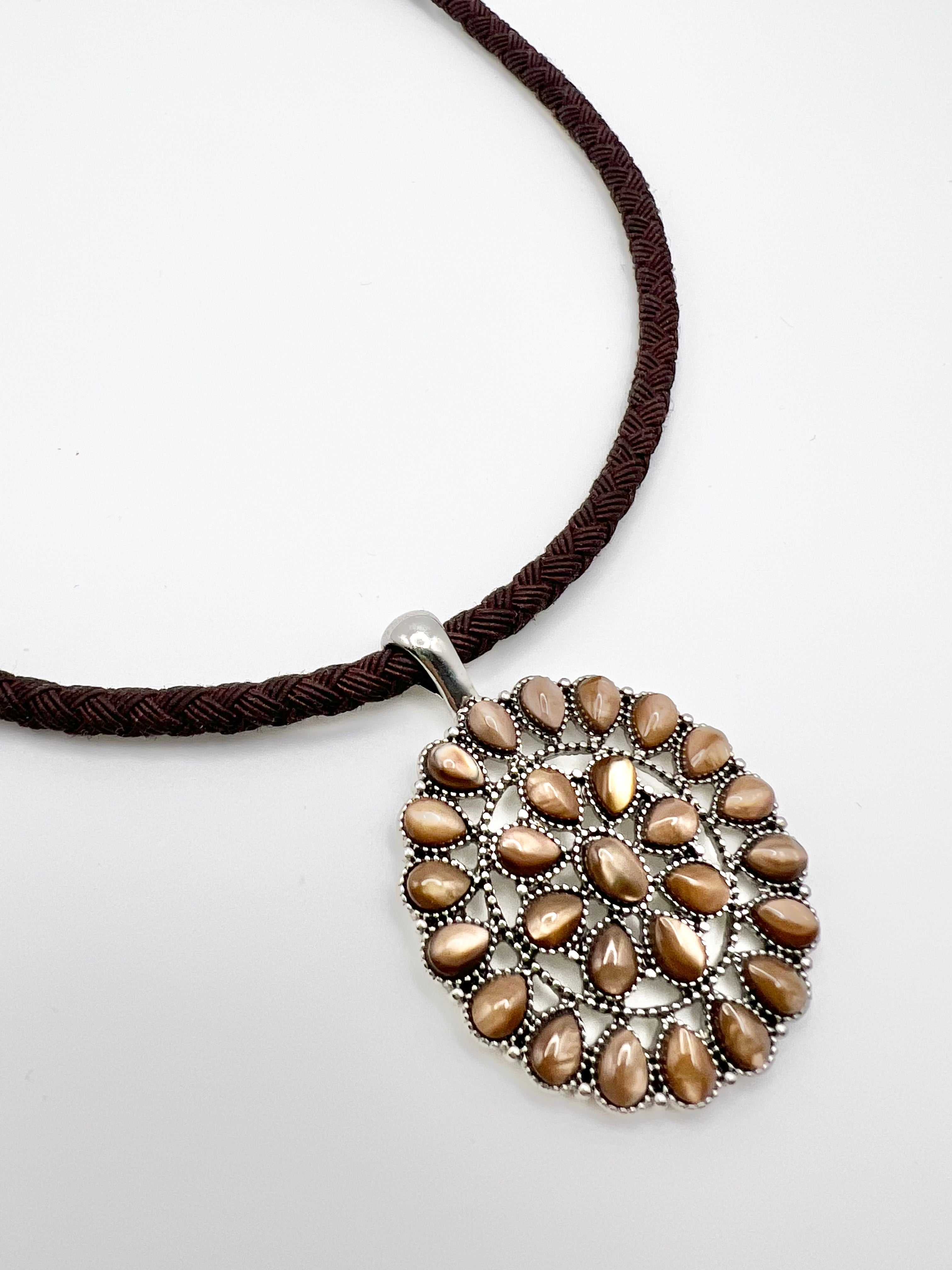 Brown Pendant Rope Necklace