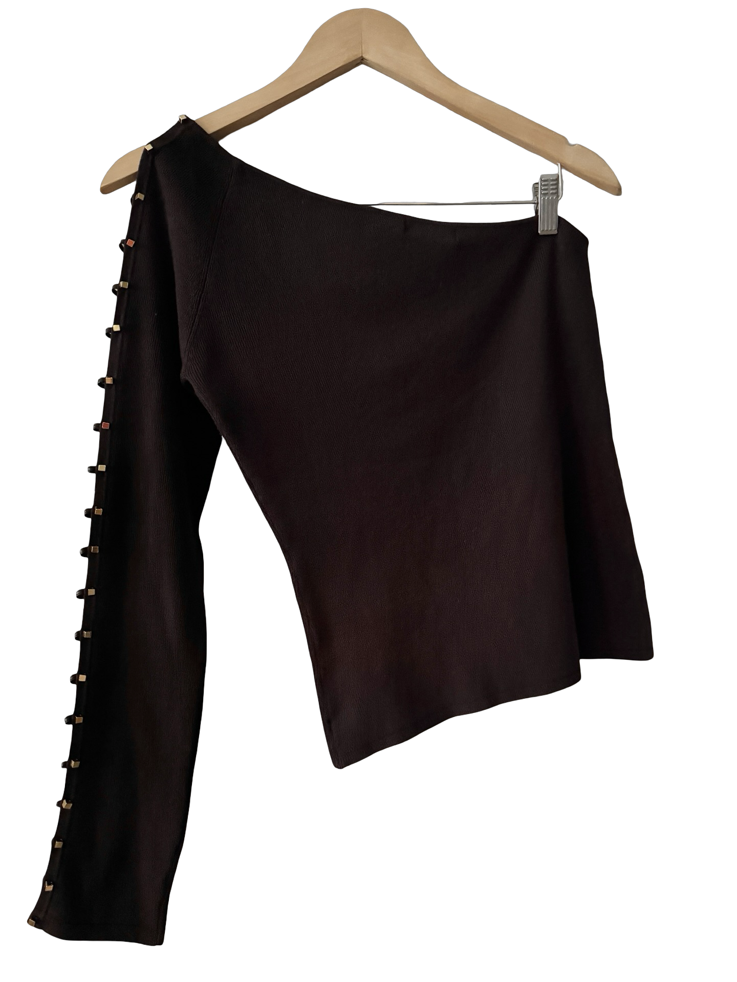Vintage Y2K Chocolate After-hours Faux Leather Trim Top (M)