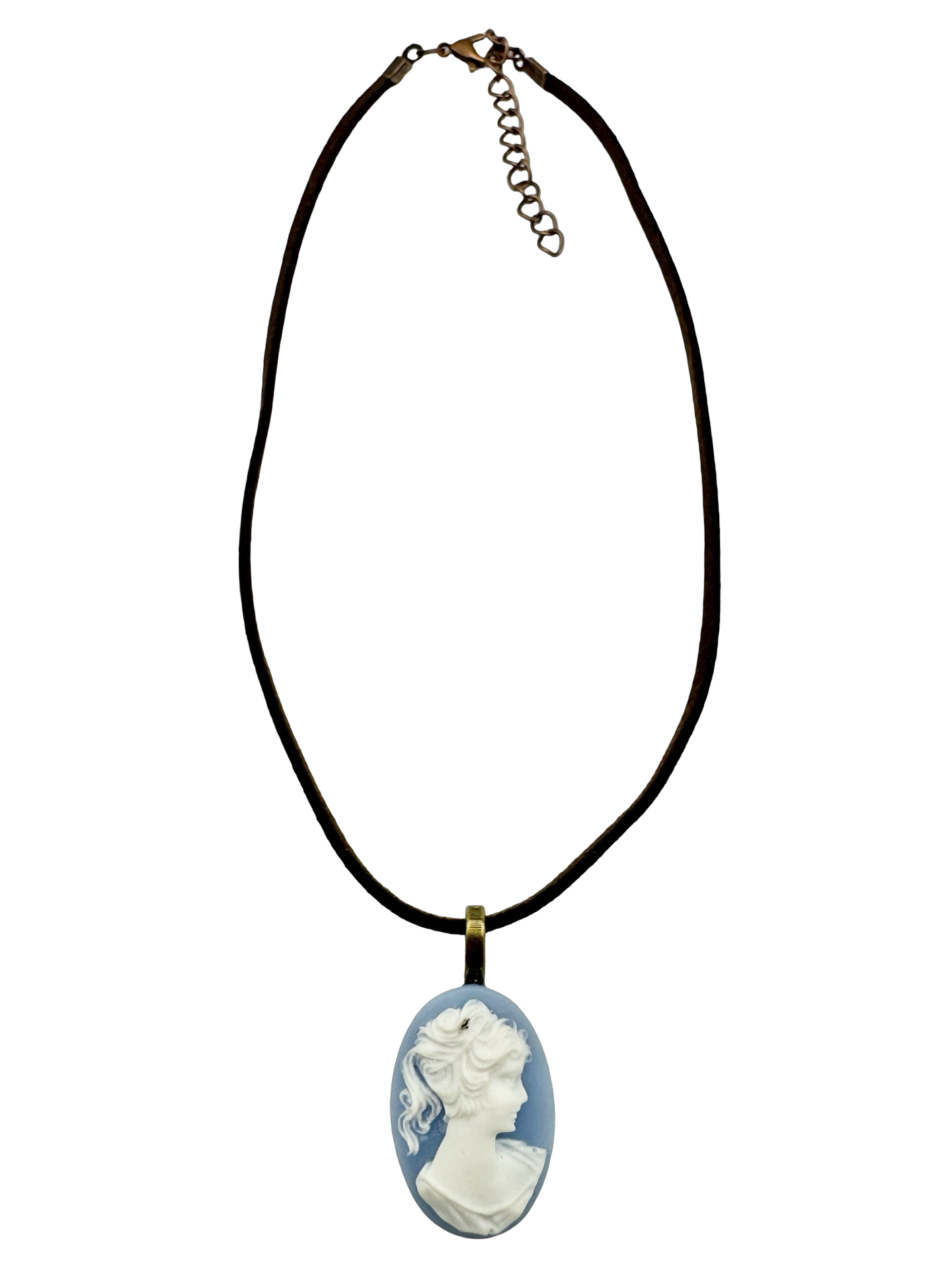 Vintage 90s Powder Blue Cameo Choker