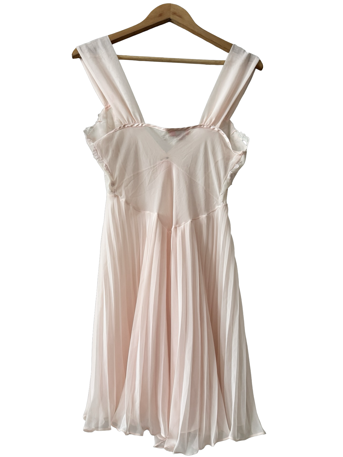 Vintage 60s Blush Chiffon Babydoll Dress (S/M)