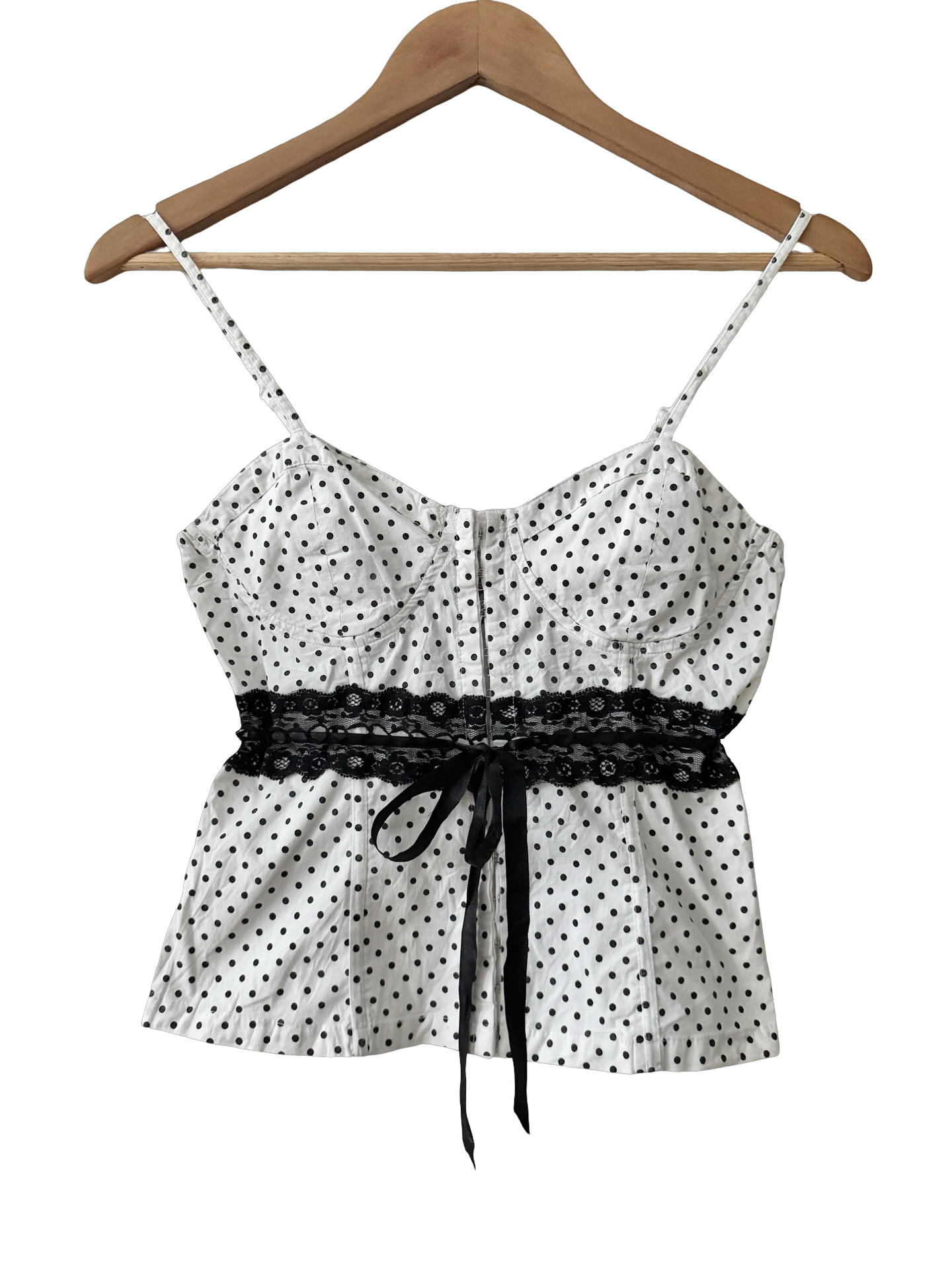 Vintage Y2K French Café Polka Dot Bustier (S)