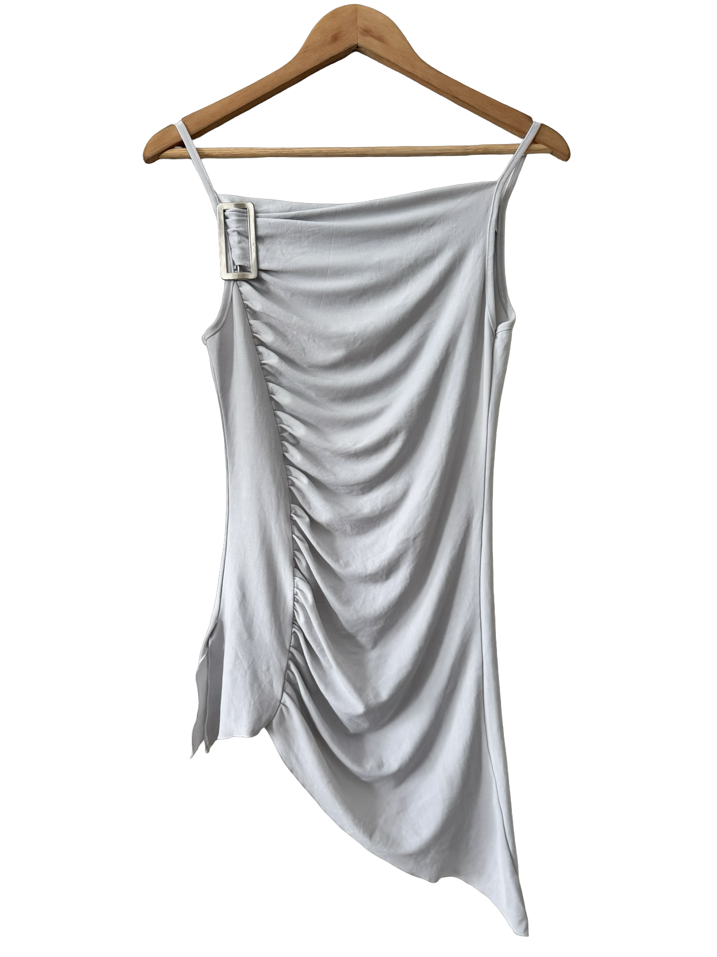 Vintage Y2K Euro Silver Screen Draped Top (S/M)