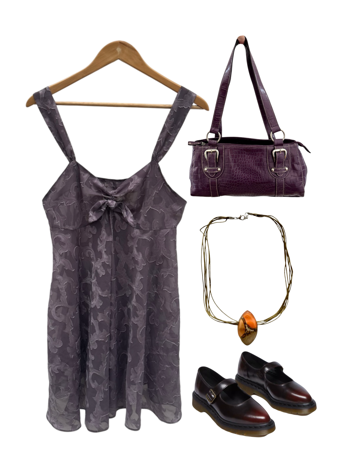 Vintage 90s Lilac Textured Sheer Mini Dress (M)