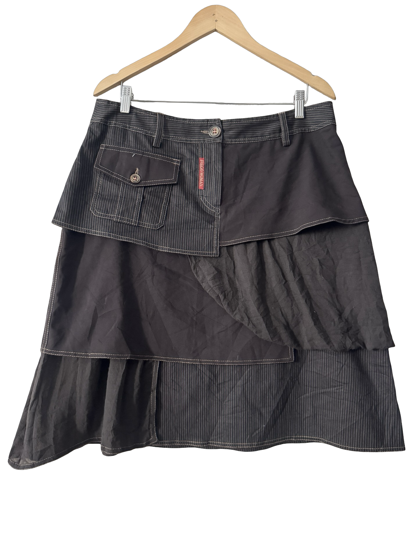 Vintage 90s Downtown Utility Patchwork Skirt (M/L)