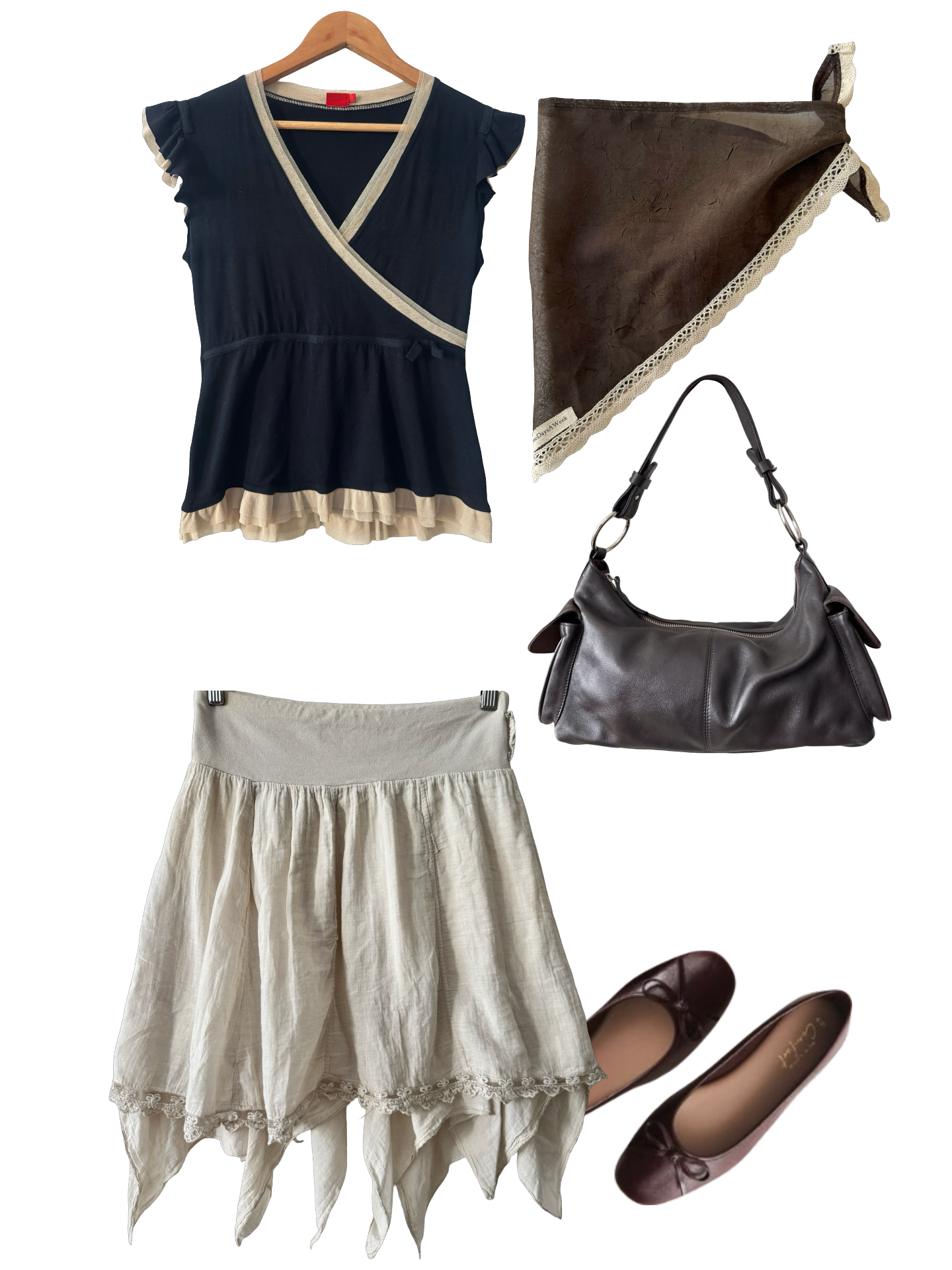 Vintage Y2K Downtown Flounce Low Rise Midi Skirt (S/M)