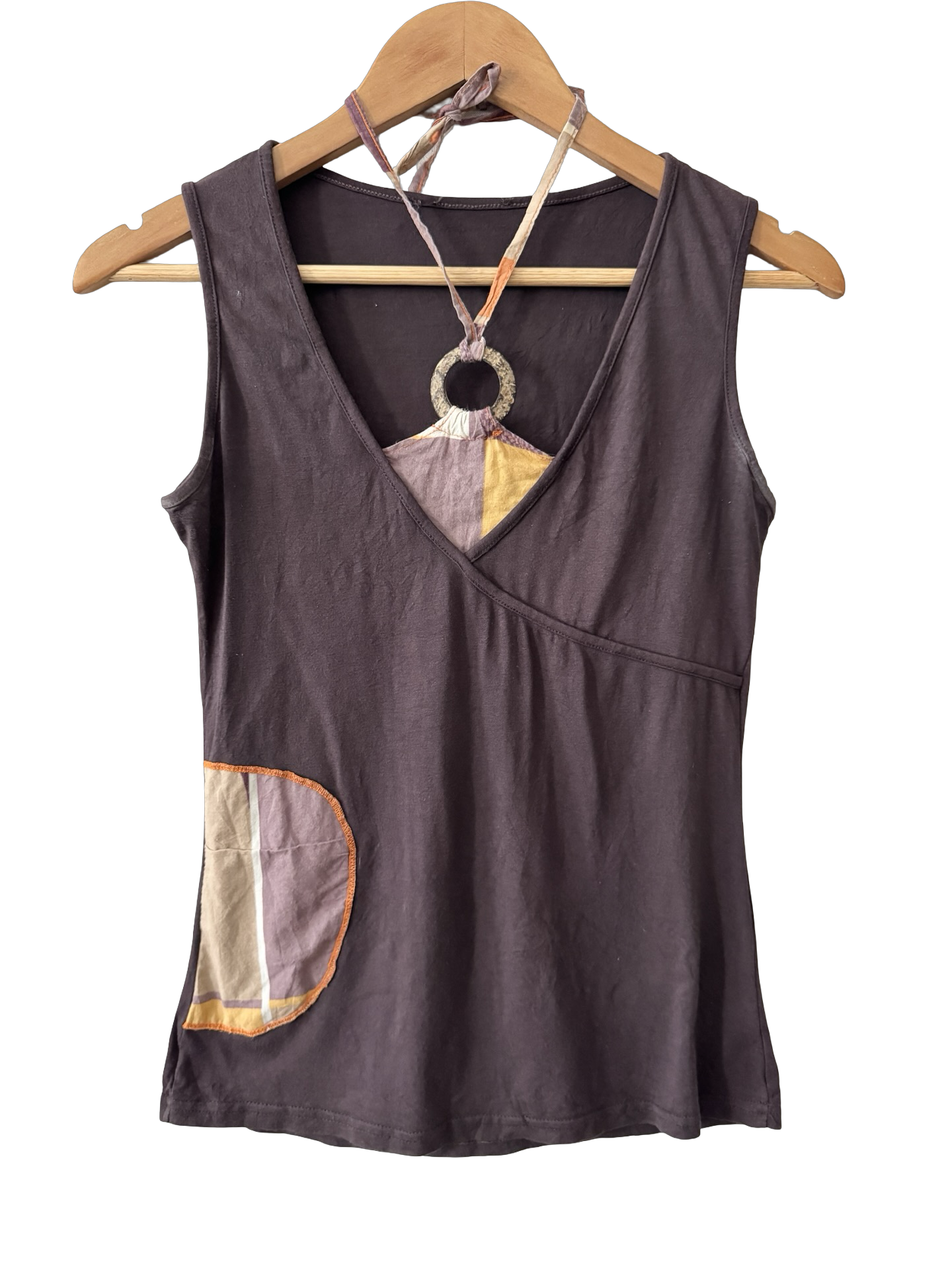 Vintage Y2K Cocoa Ring Halter Layered Tank (M)