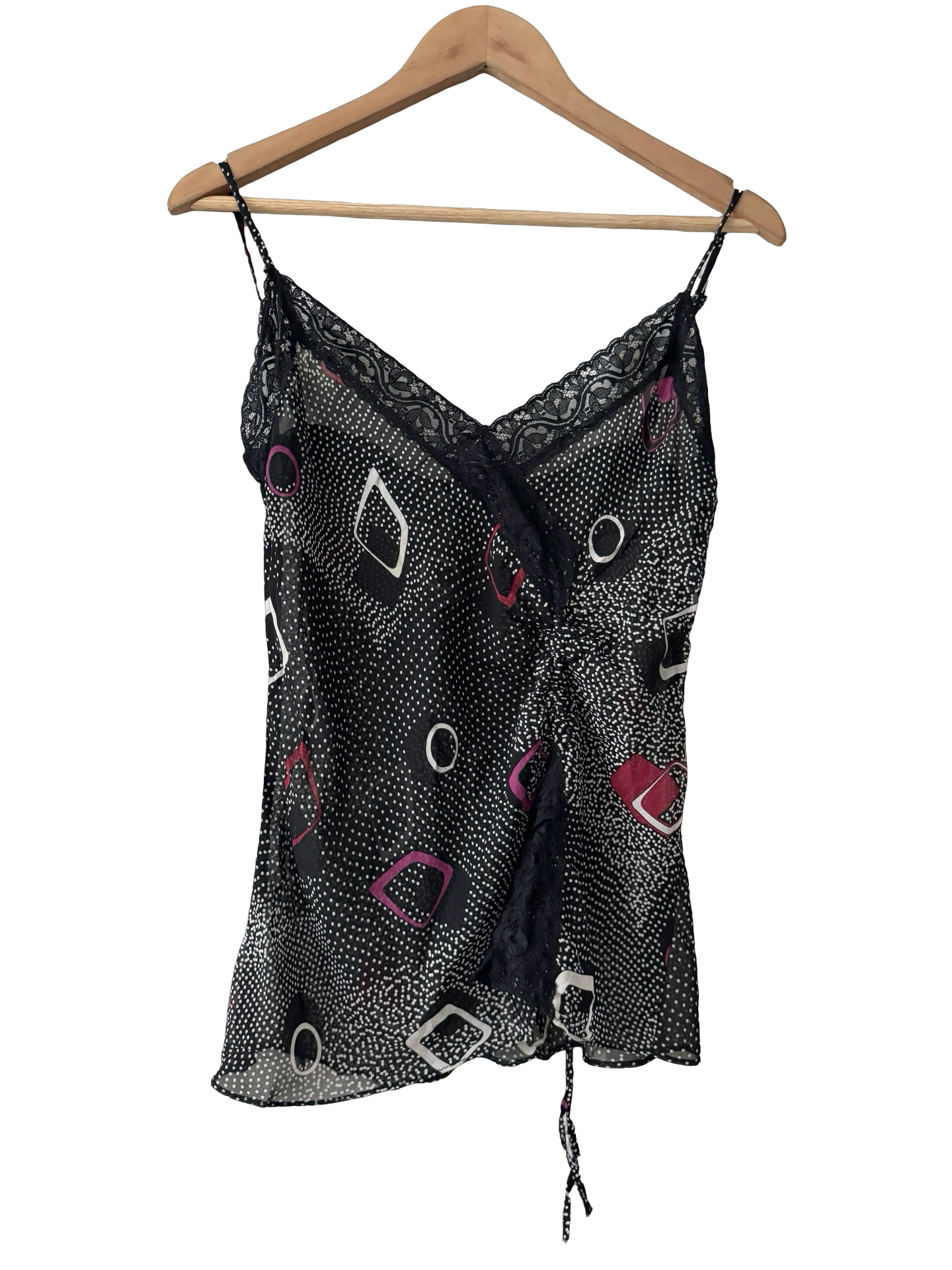 Vintage Y2K Disco Dot Lace Cami (M)