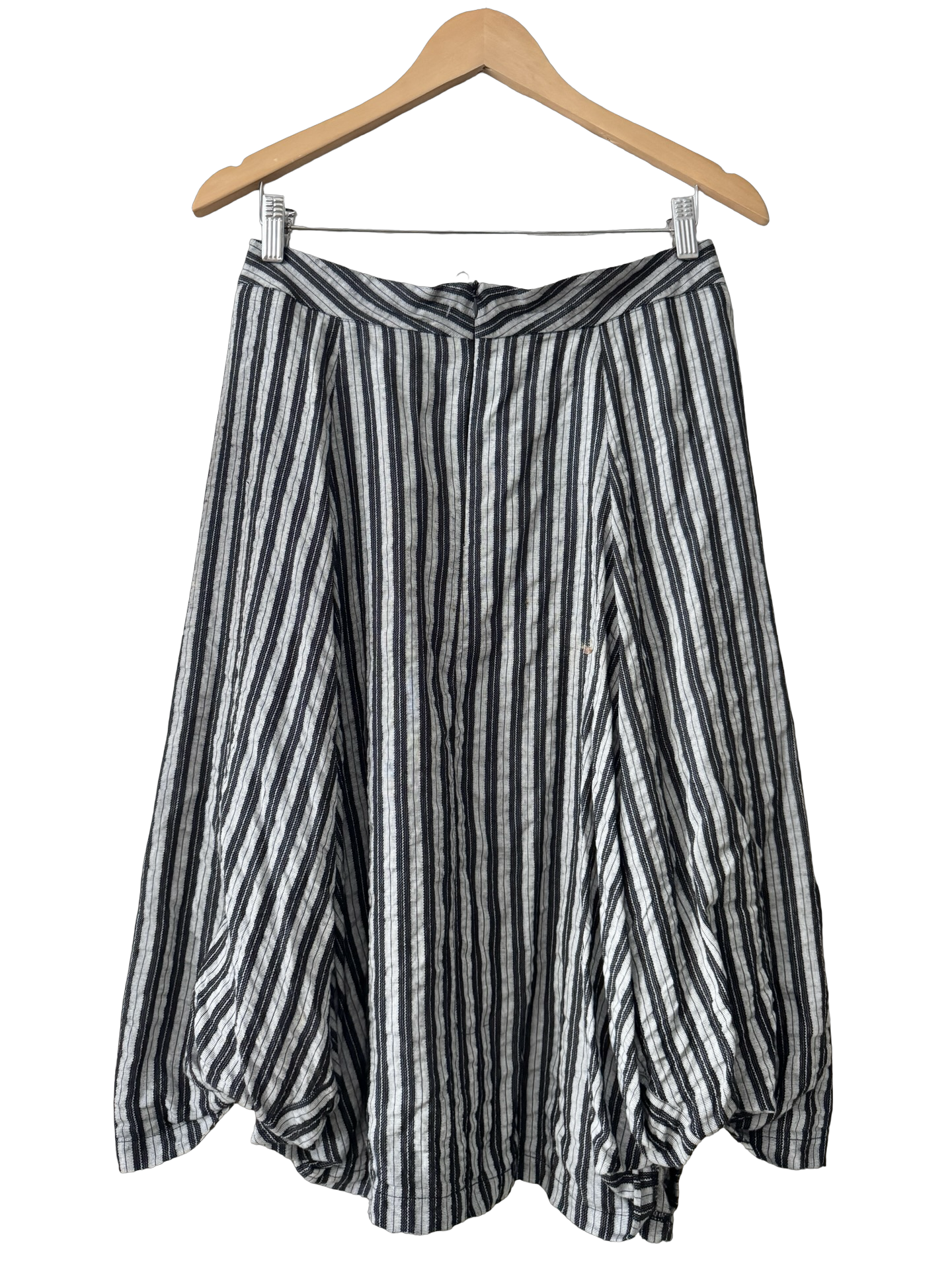 Vintage 90s Art School Striped Balloon Midi Skirt (S-M)