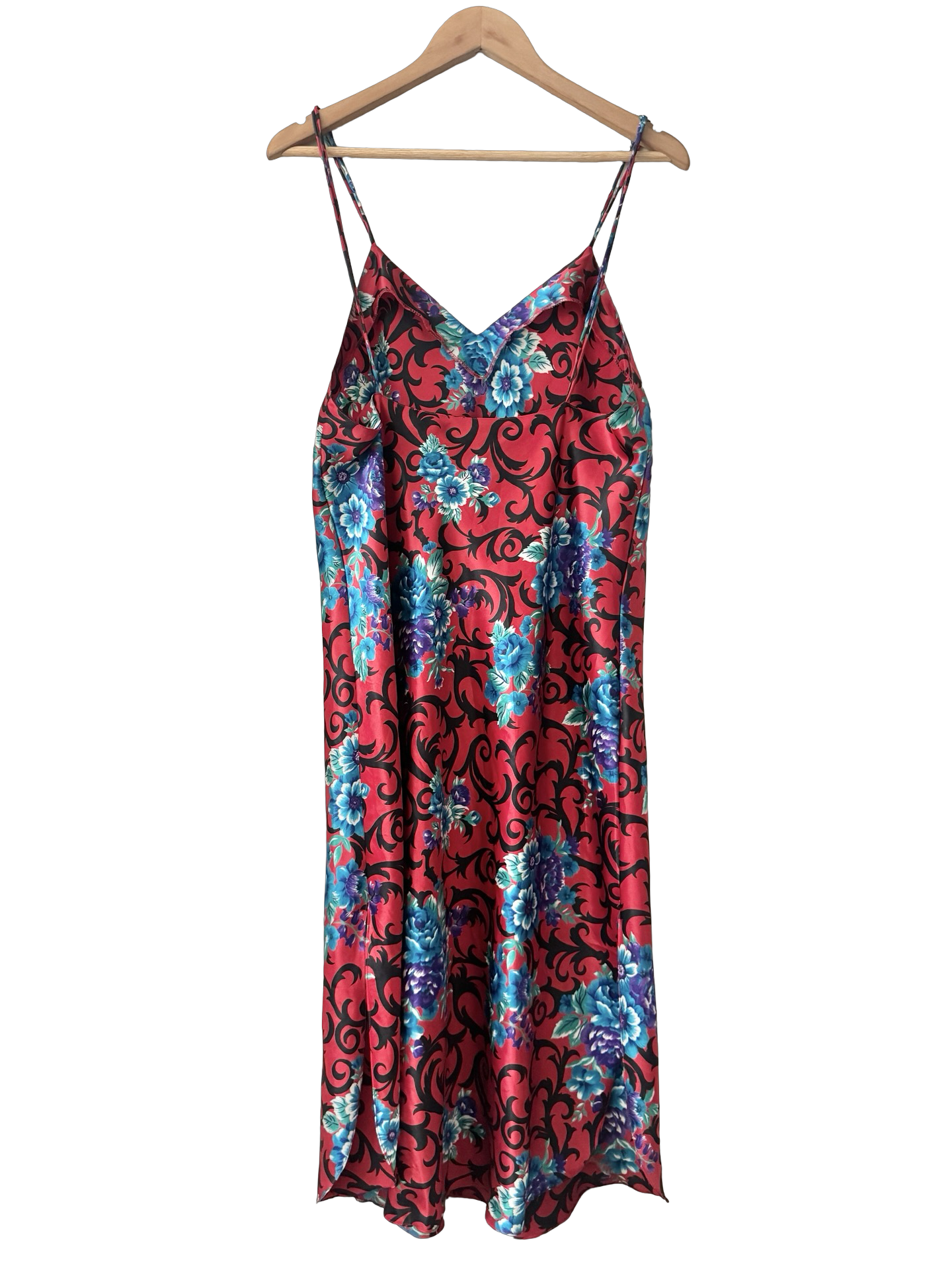 Vintage 90s Wild Floral Slip Dress (L)