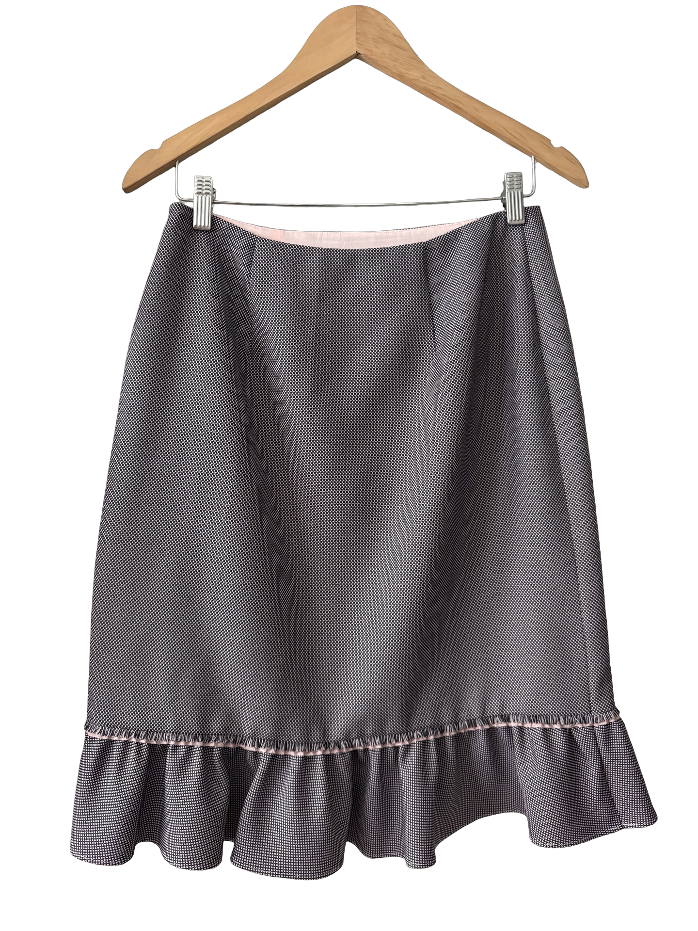 Vintage Y2K Micro Dot Ruffle Retro Midi Skirt (M)
