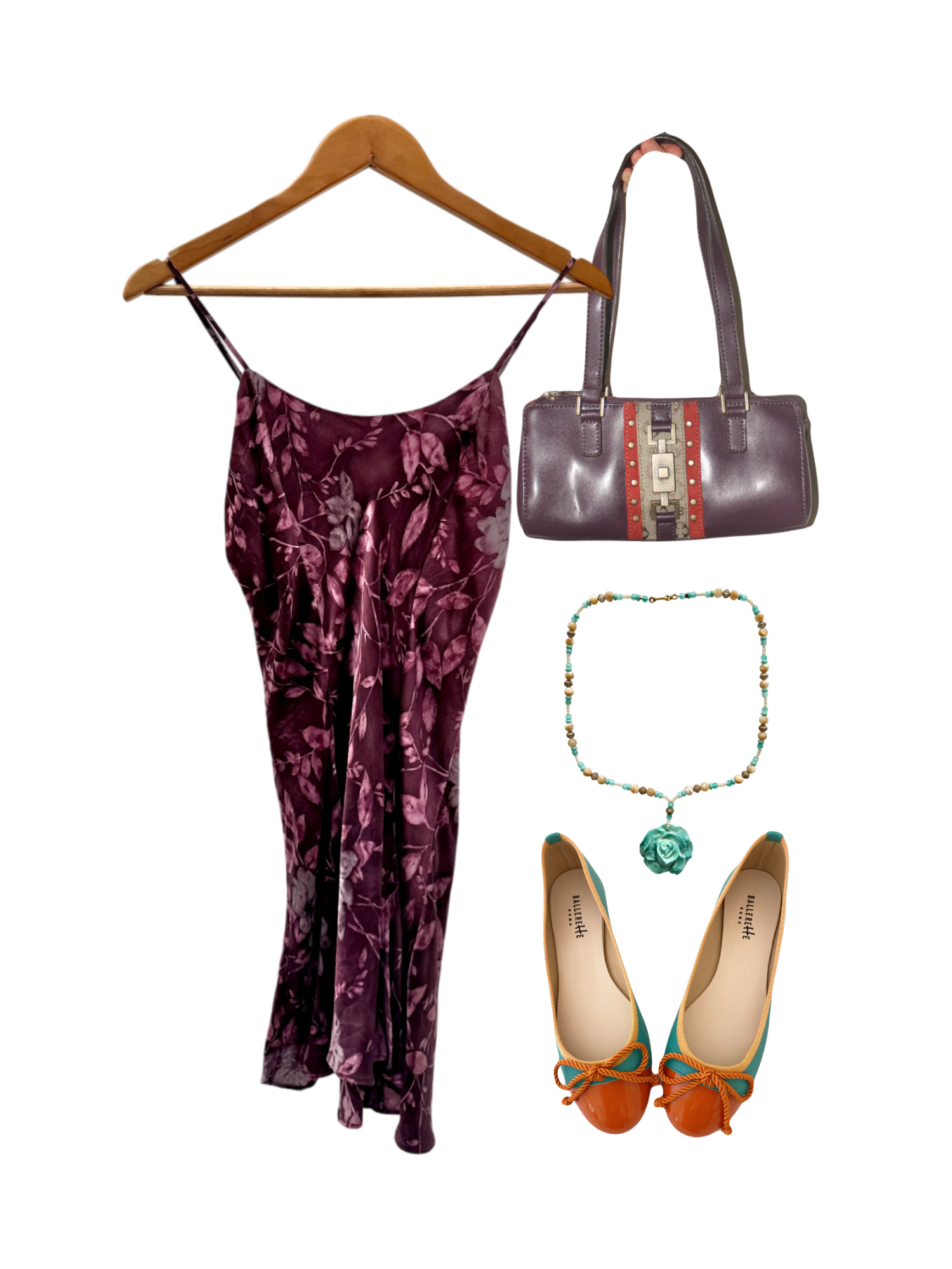 Vintage Silk Patterned Mini Slip Dress (S)