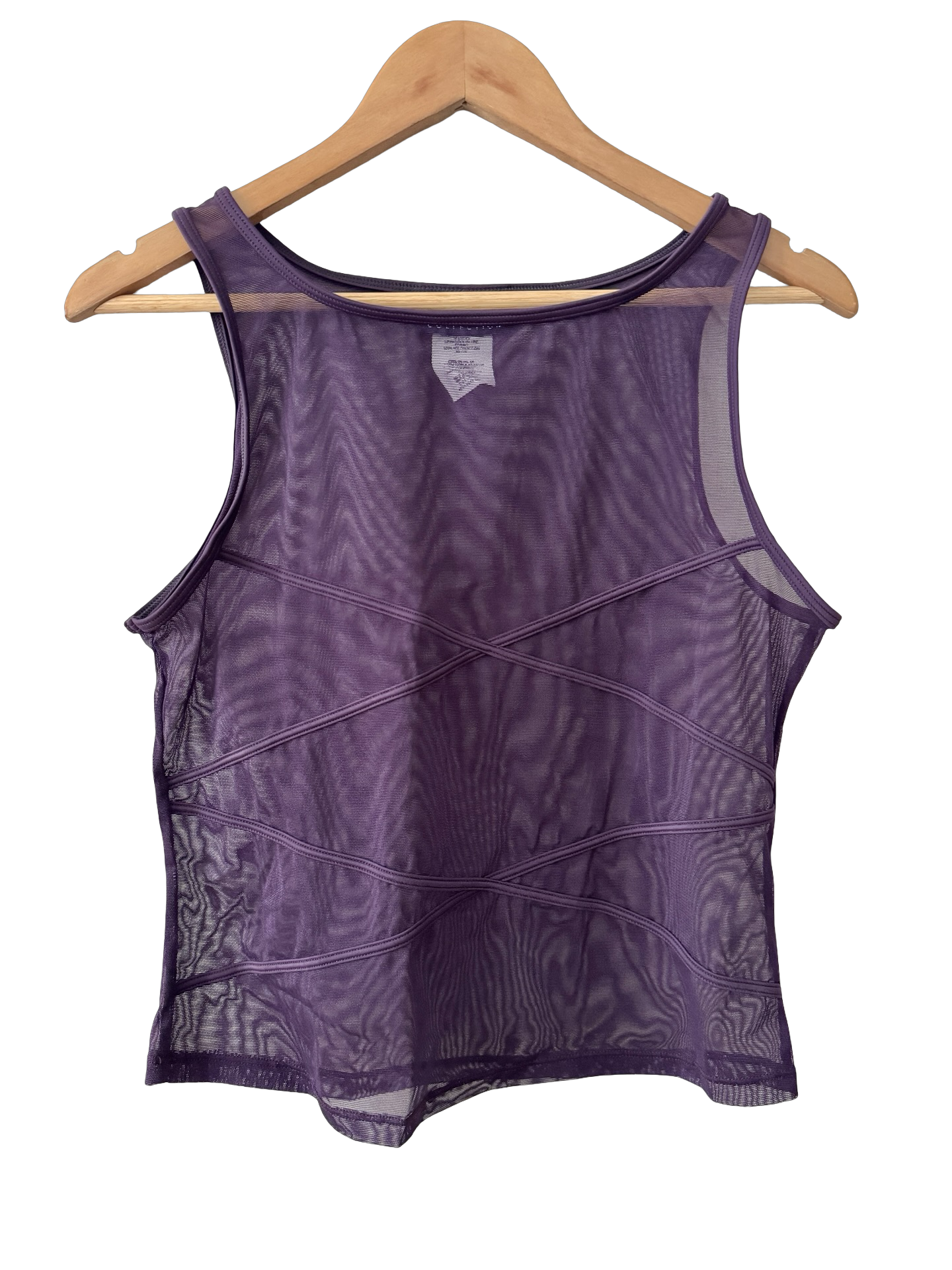 Vintage Y2K Plum Mesh Illusion Tank (M)