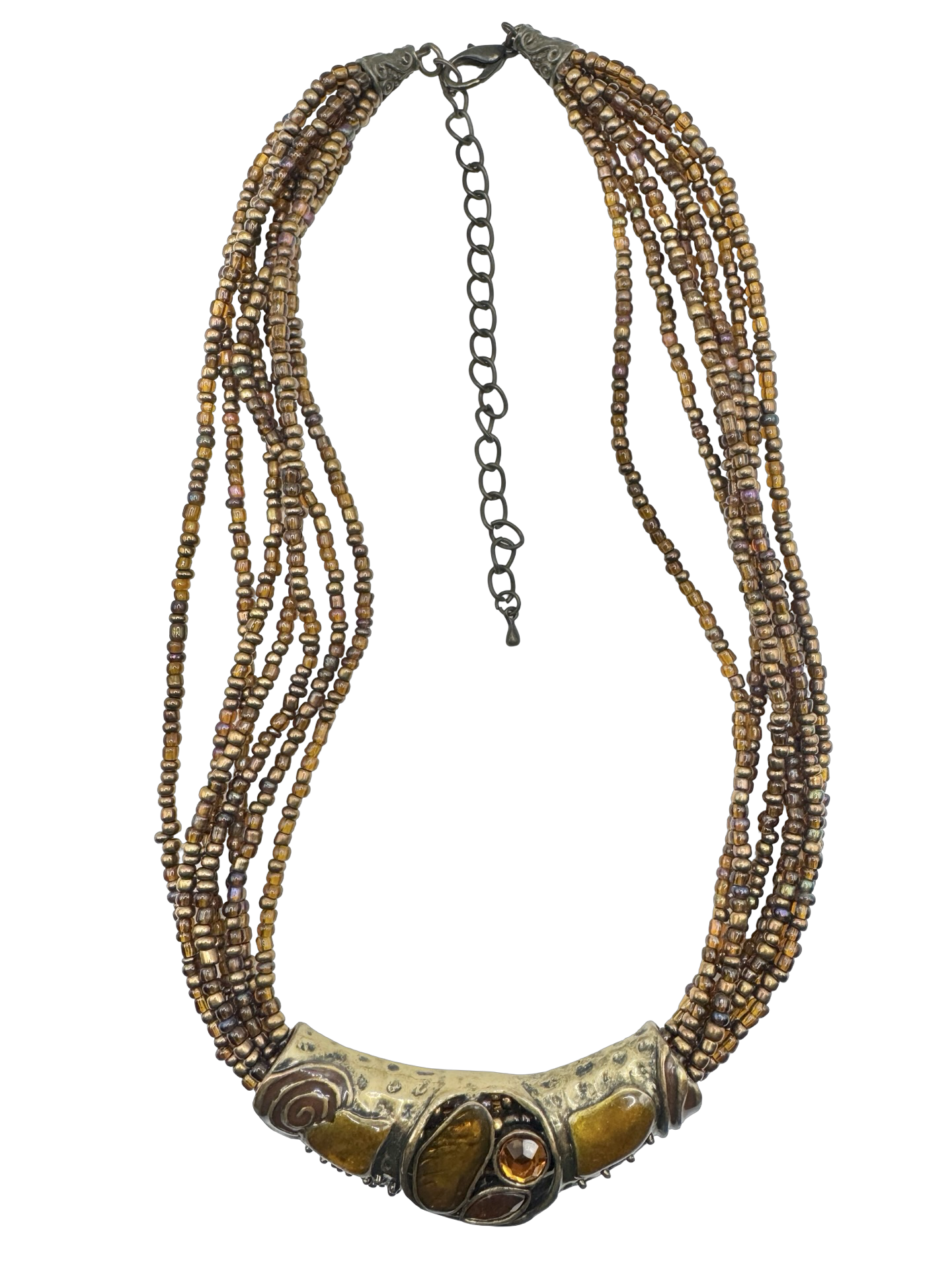 Vintage 90s Golden Hour Beaded Collar Necklace