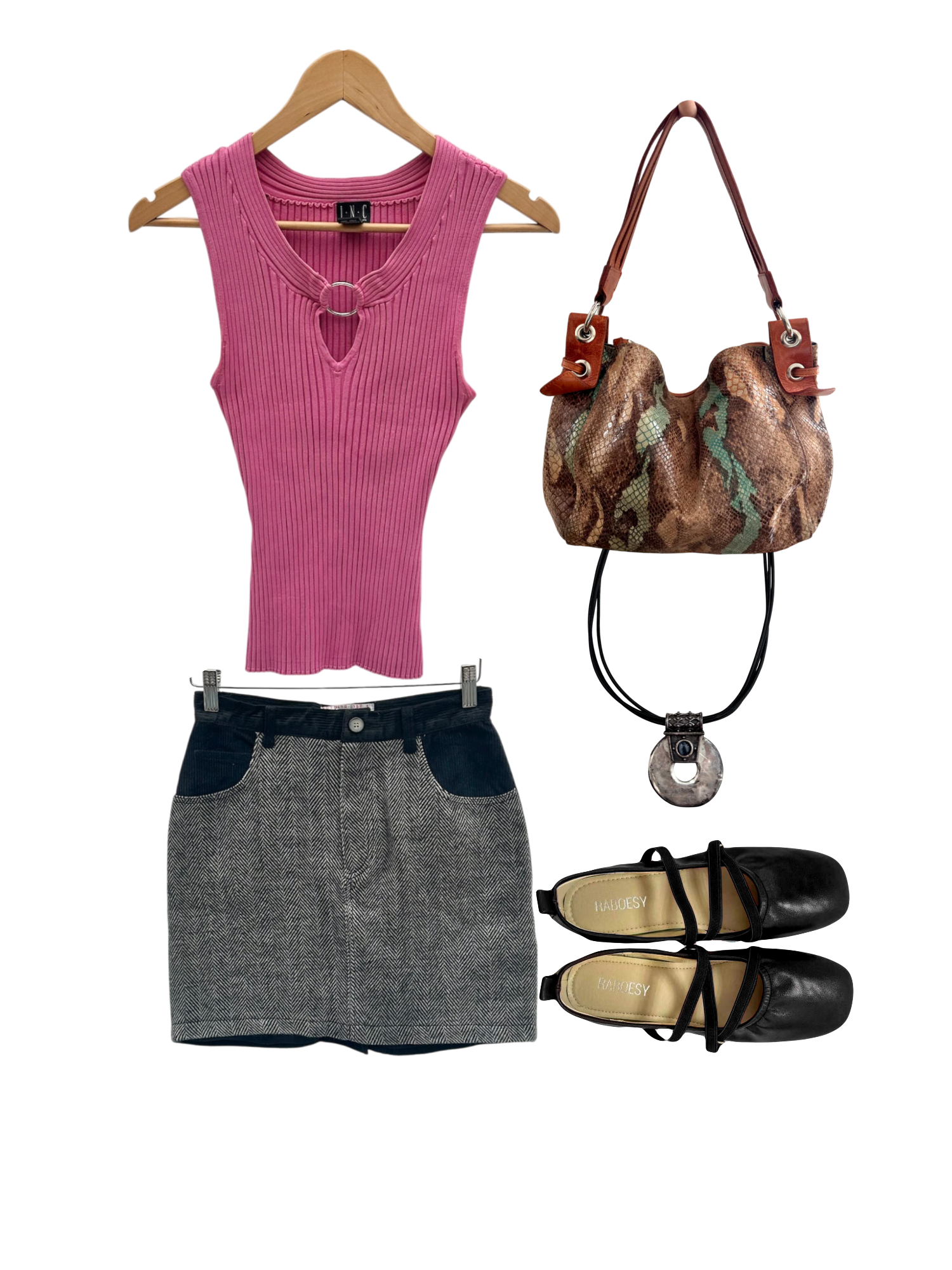 Vintage Y2K Ribbed Keyhole Knit Top (M/L)