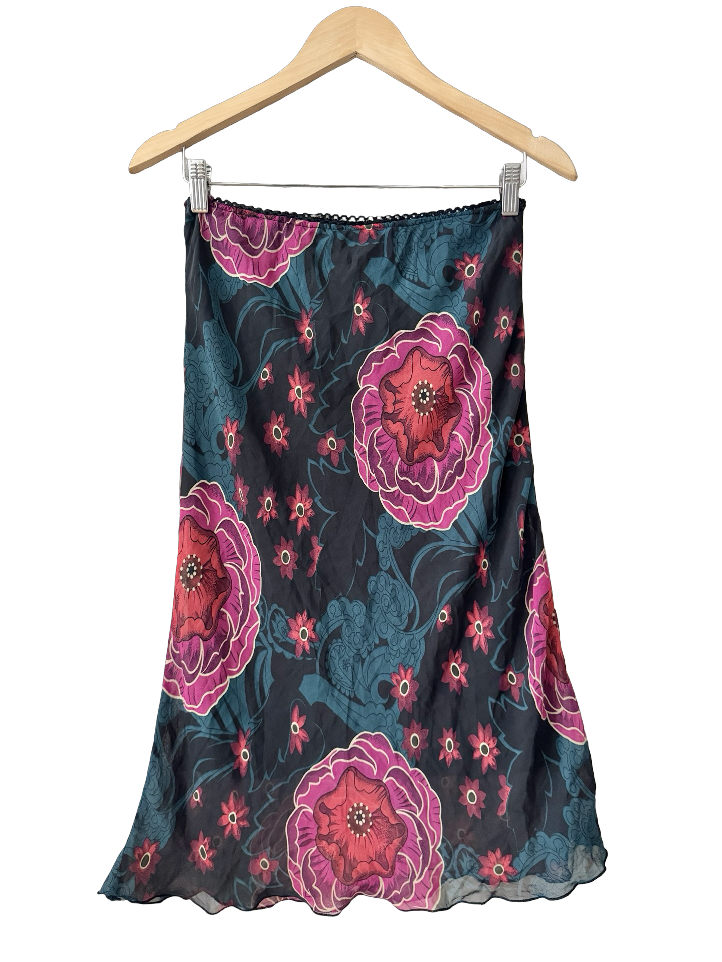 Vintage 90s Midnight Rose Skirt (M)
