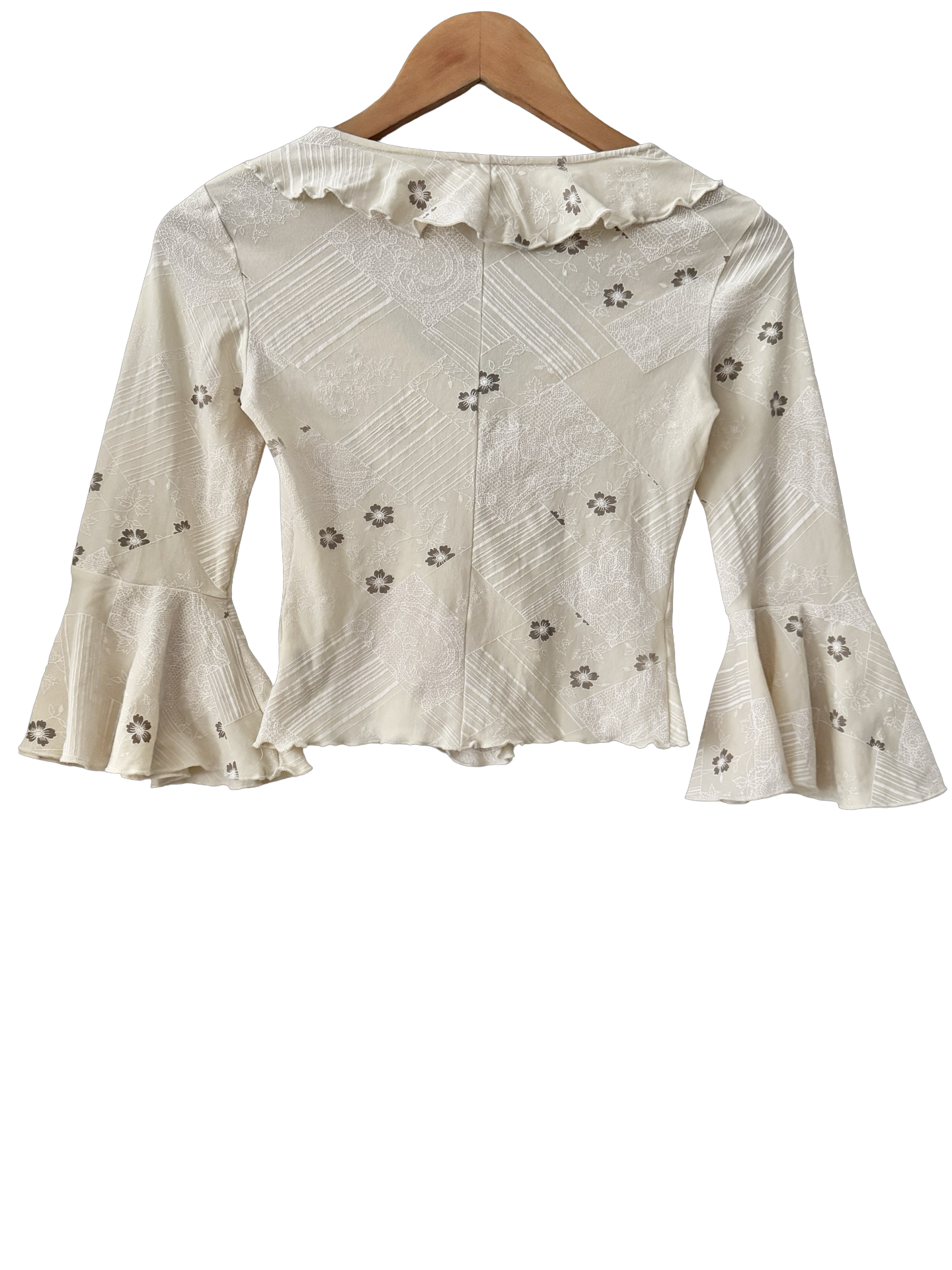 Vintage Y2K Sunday Morning Ruffled Top (XS/S)