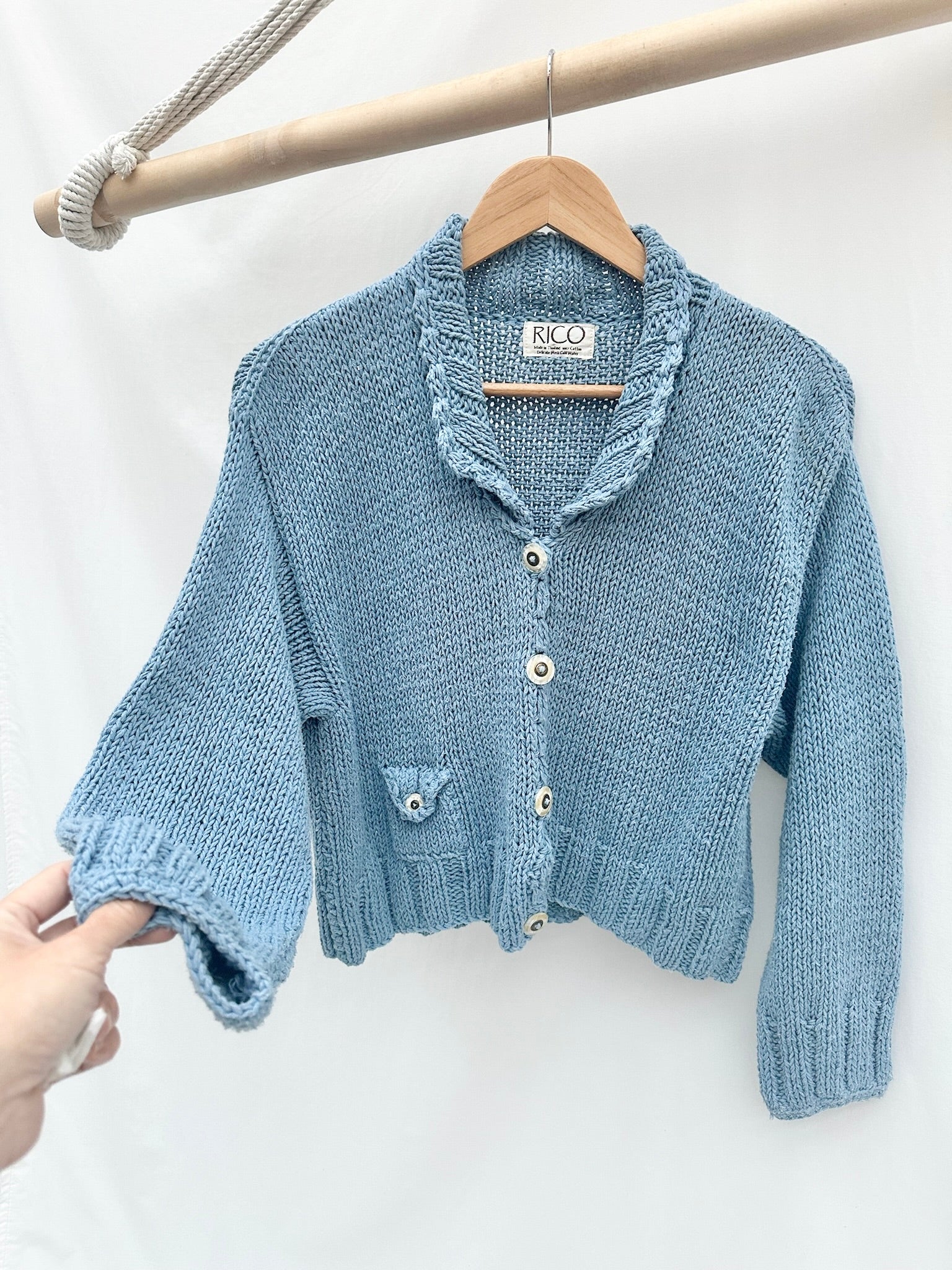 Vintage 90s Chunky Knit Pocket Cardigan (M)