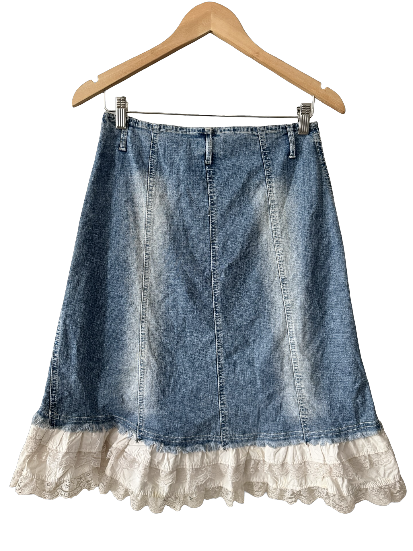 Vintage Y2K Prairie Bride Denim Skirt (S)