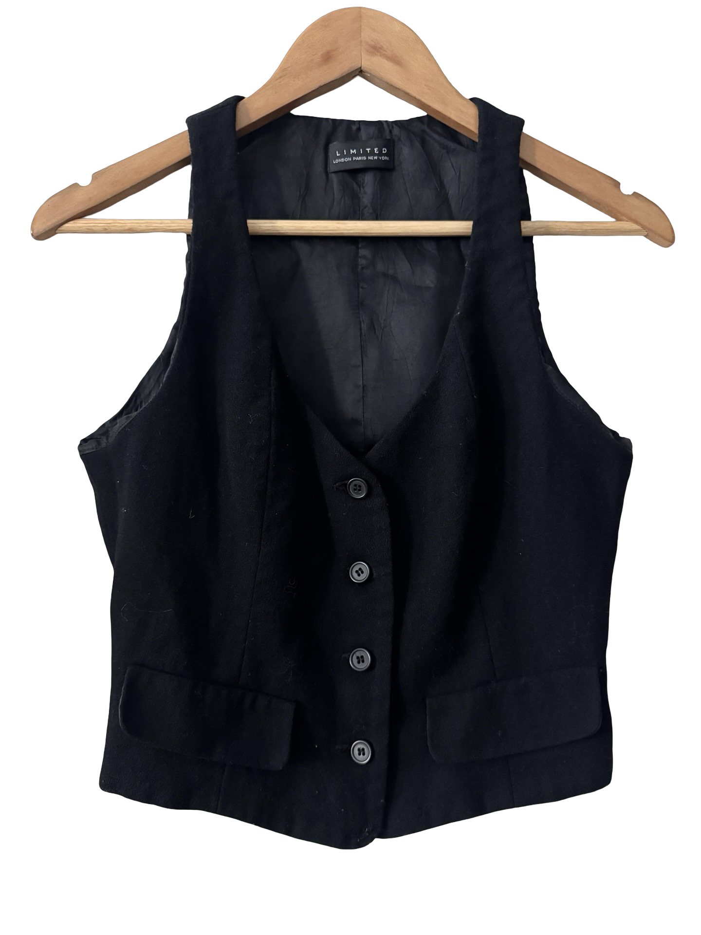 Vintage 90s Little Black Tailored Vest (S)