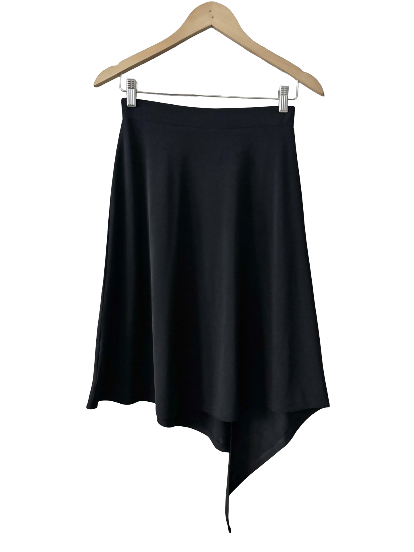 Vintage Y2K Midnight Asymmetric Drape Midi Skirt (XS)