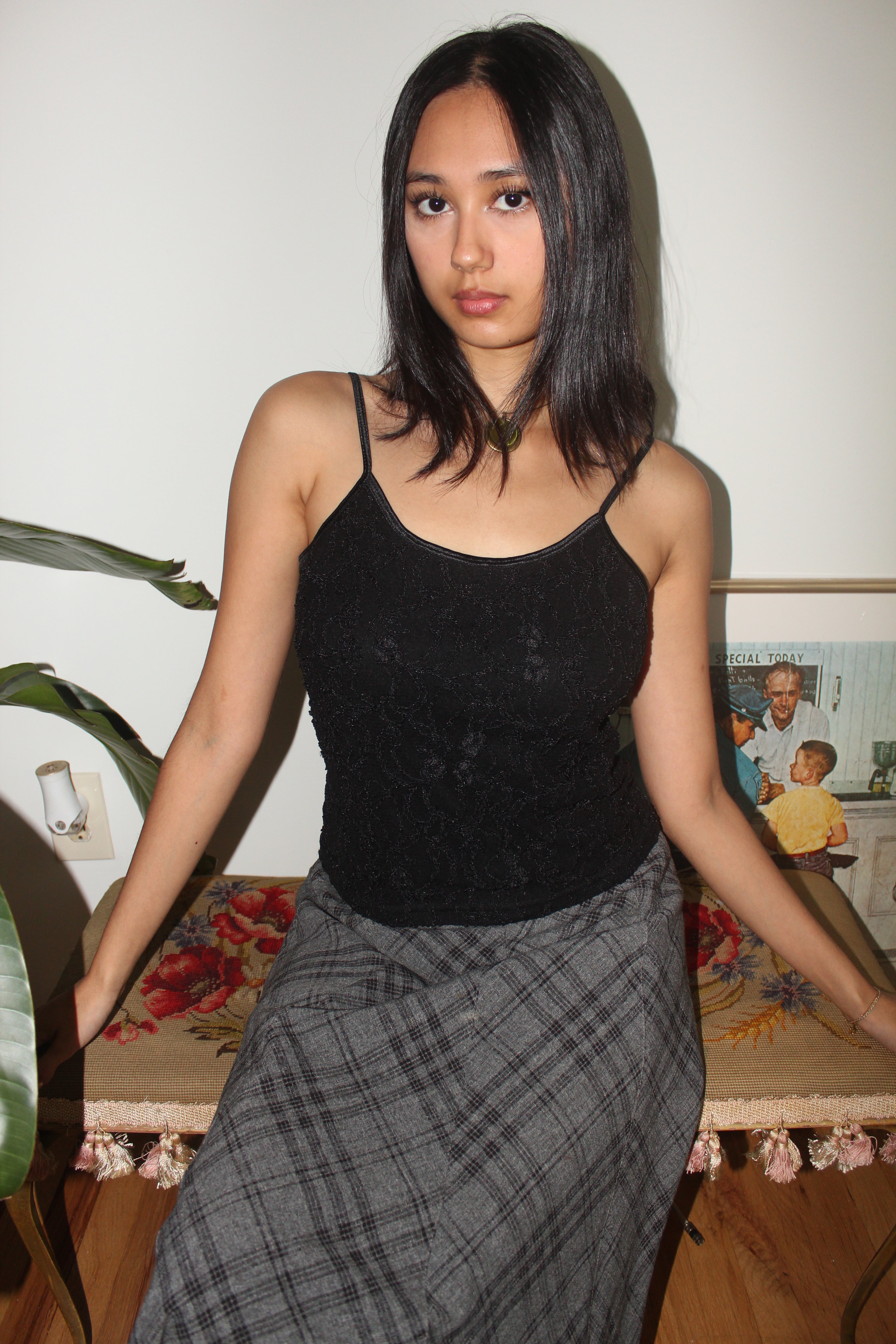 Vintage 90s Black Textured Tank (S)