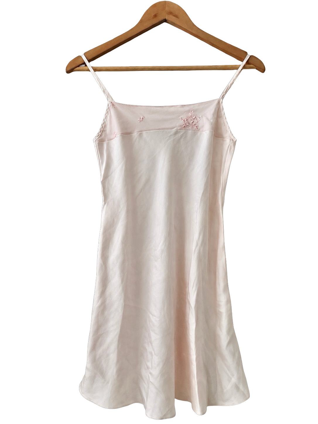 Vintage 90s Blush Petal Silk Slip (XS)