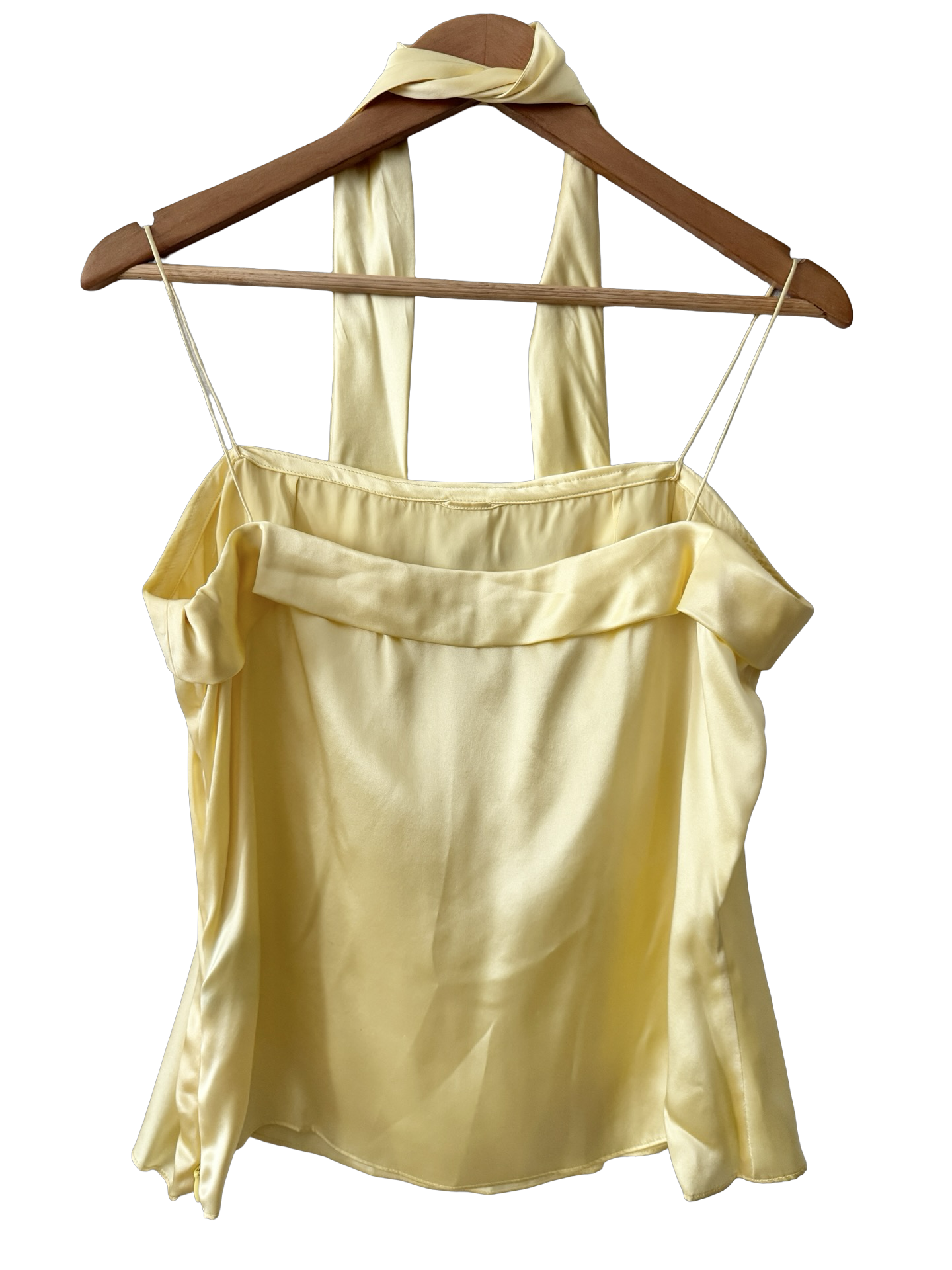 Vintage Y2K Lemon Drop Silk Scarf Top (L)