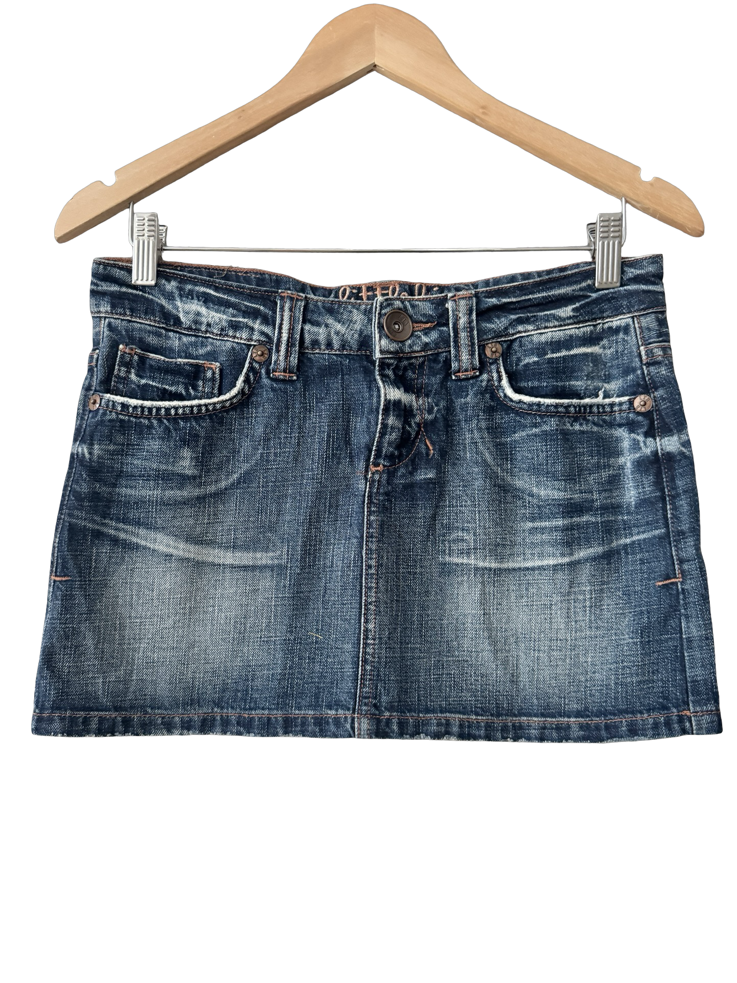 Vintage Y2K Classic Wash Denim Mini Skirt (S)