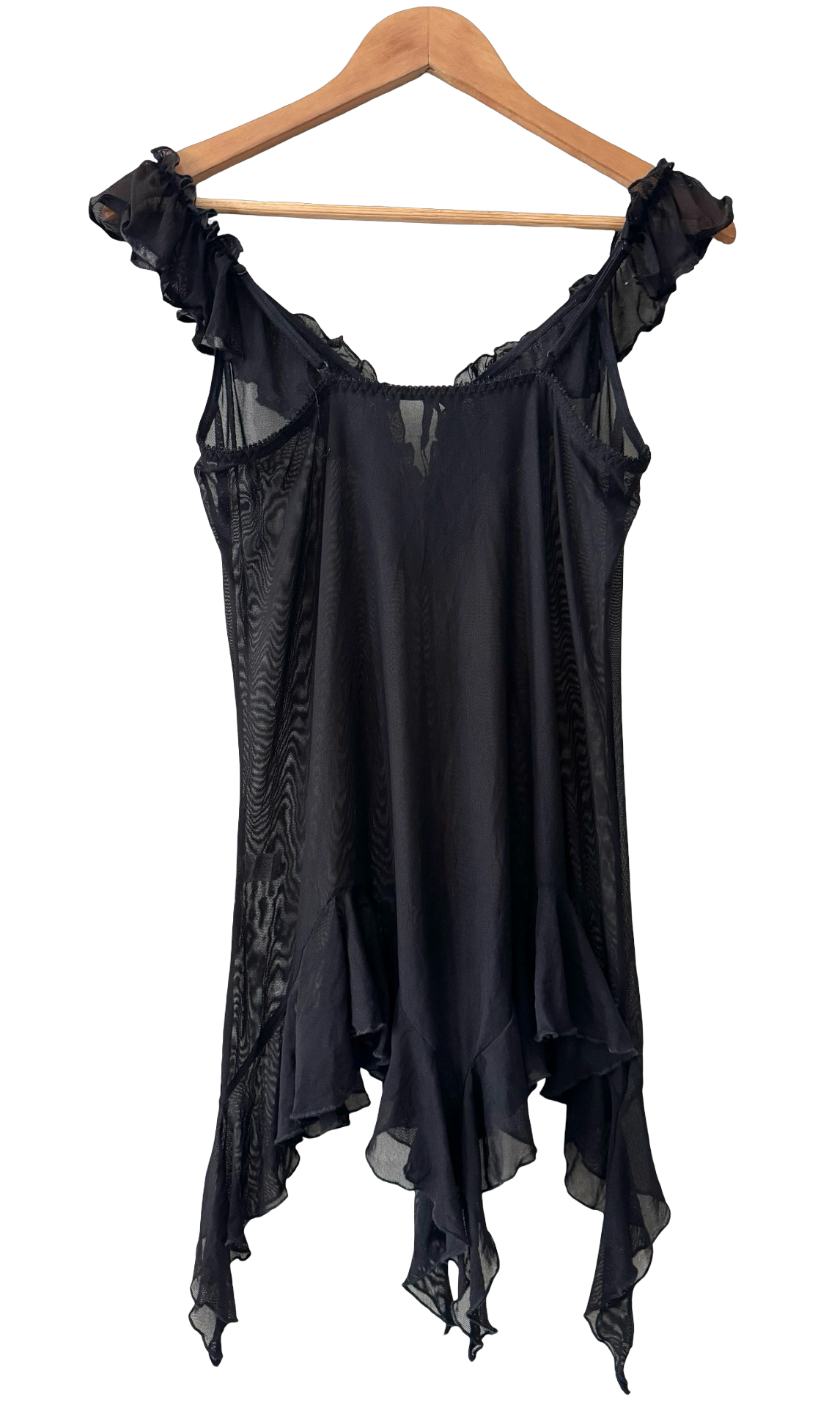 Vintage Y2K Midnight Sheer Fairy Top (M)