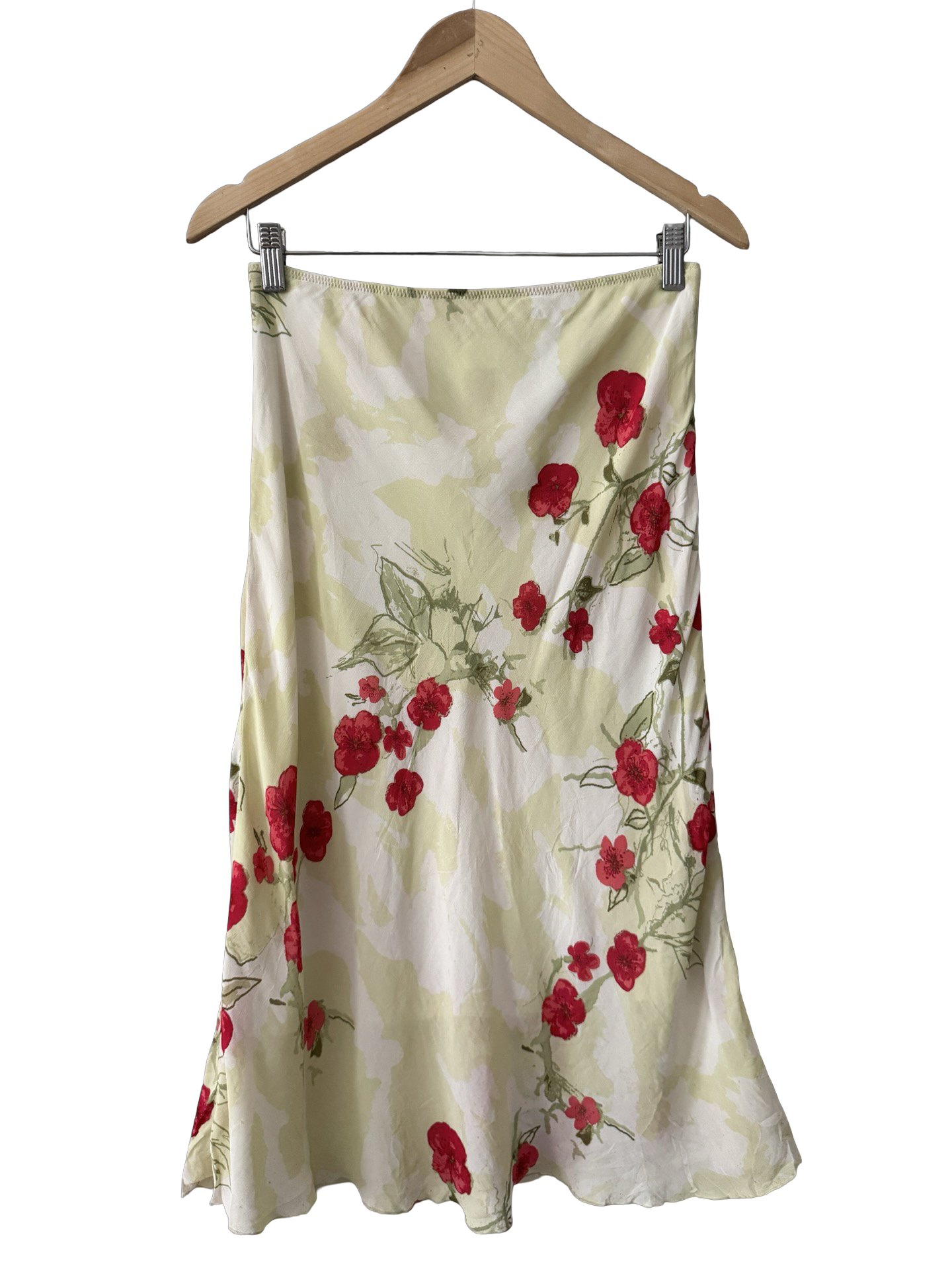Vintage 90s Whimsical Cherry Blossom Slip Skirt (S)