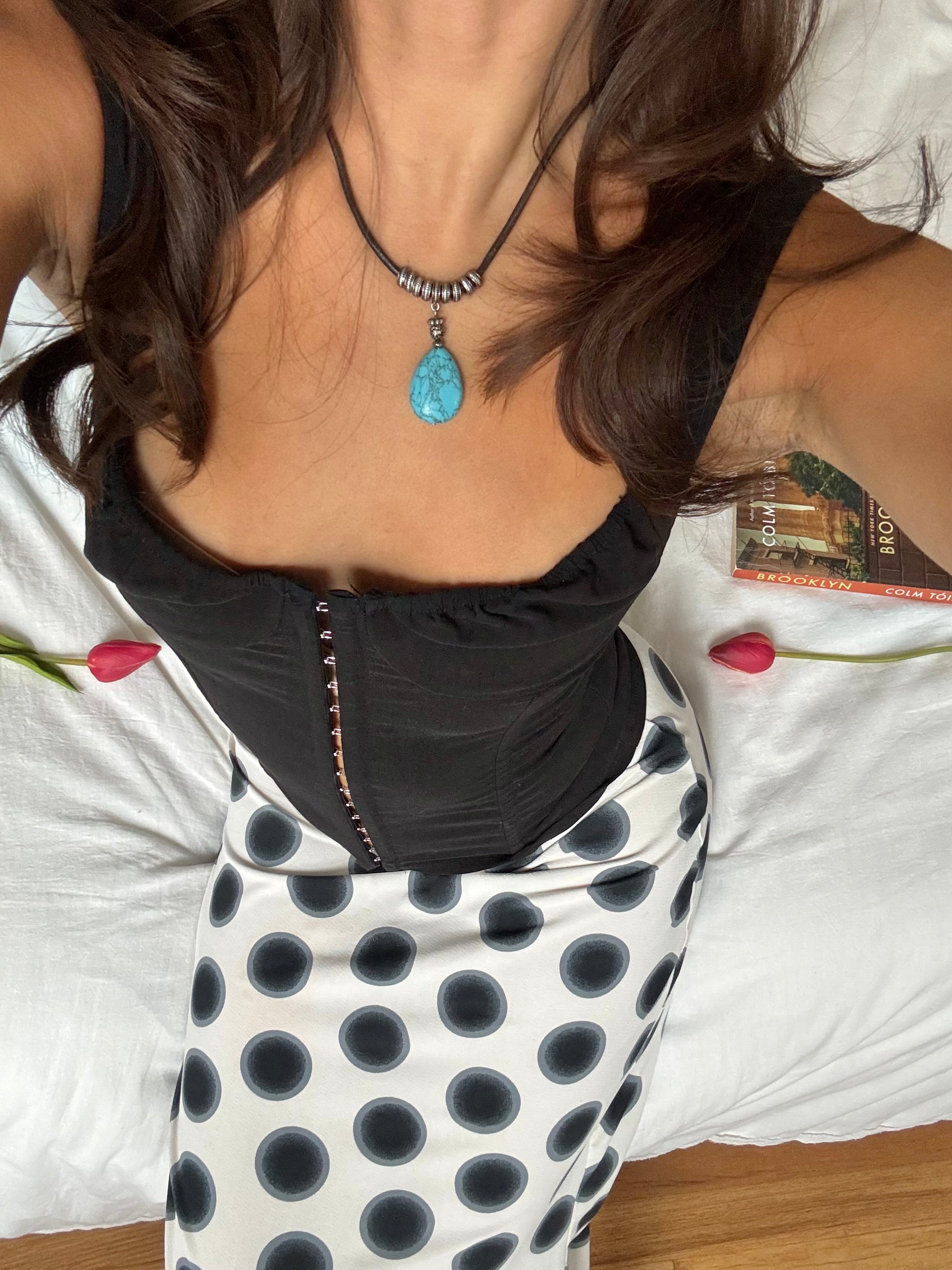 Vintage Turquoise Teardrop Stone Choker