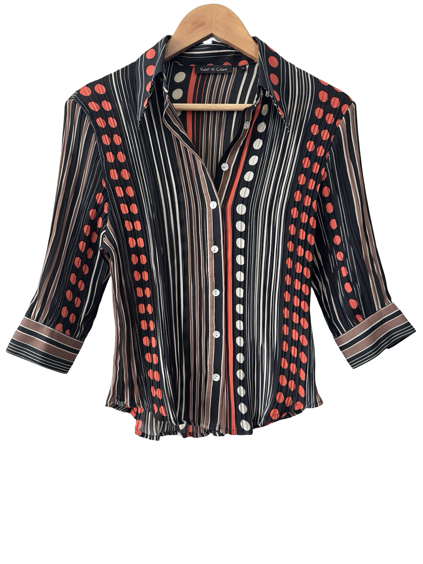 Vintage Y2K Pop Art Stripe Blouse (M)