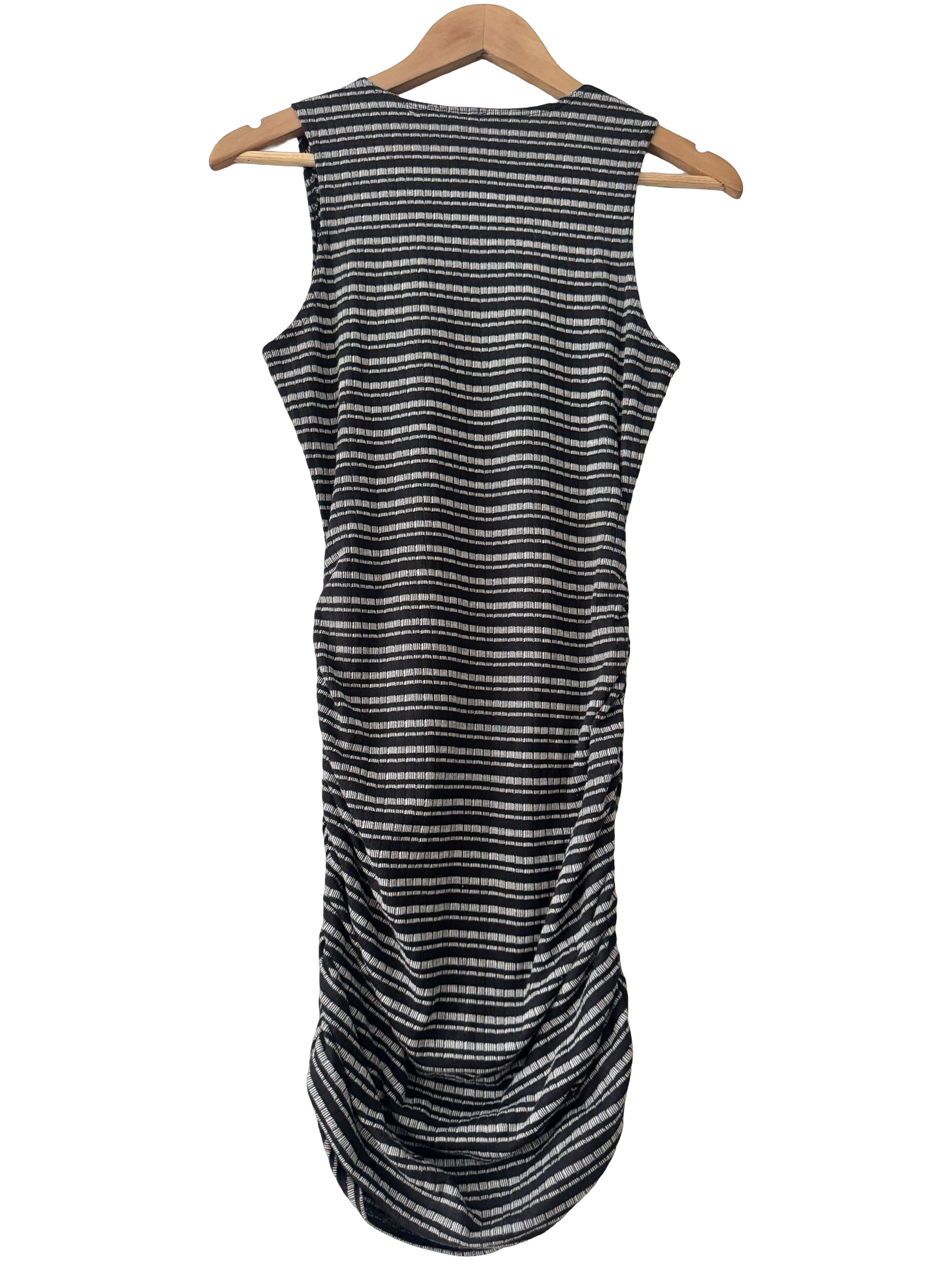 Vintage Hot Gal Y2K Ruched Stripe Midi Dress (M)