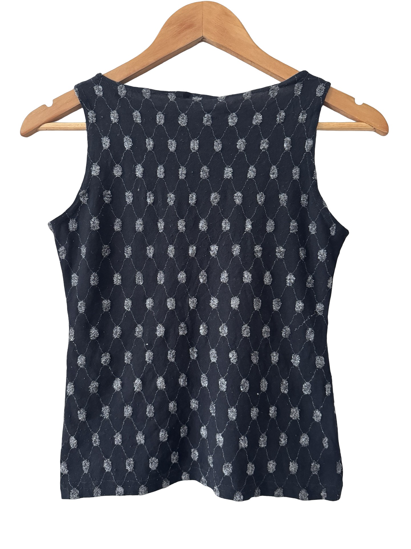 Vintage Y2K Hot Stuff Midnight Silver Dot Tank (S)
