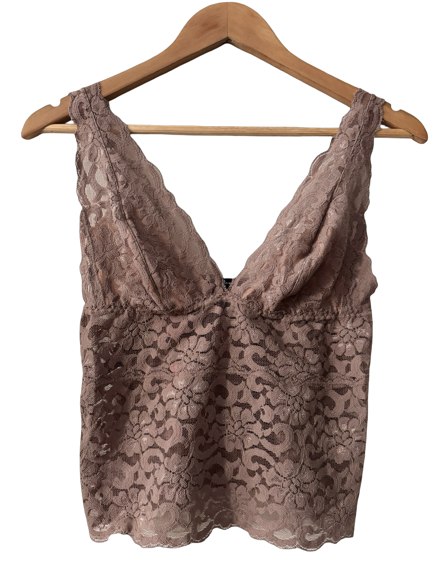 Vintage Y2K Mauve Romance Floral Lace Tank (S/M)
