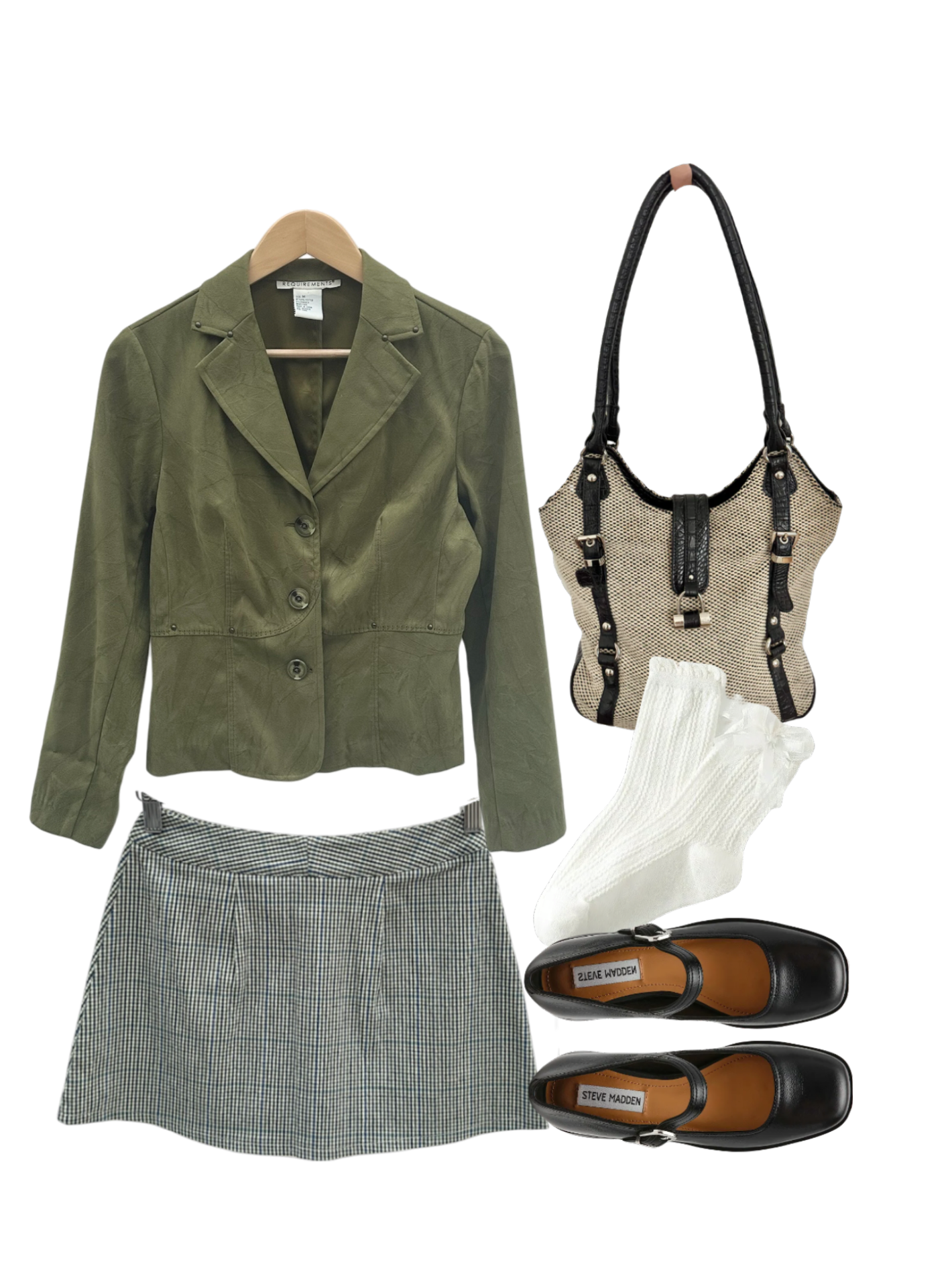 Vintage 90s Retro Olive Blazer (M)