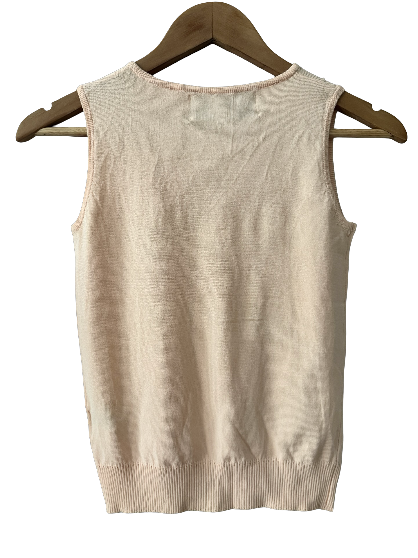 Vintage Y2K Peach Sequin Knit Tank (S)