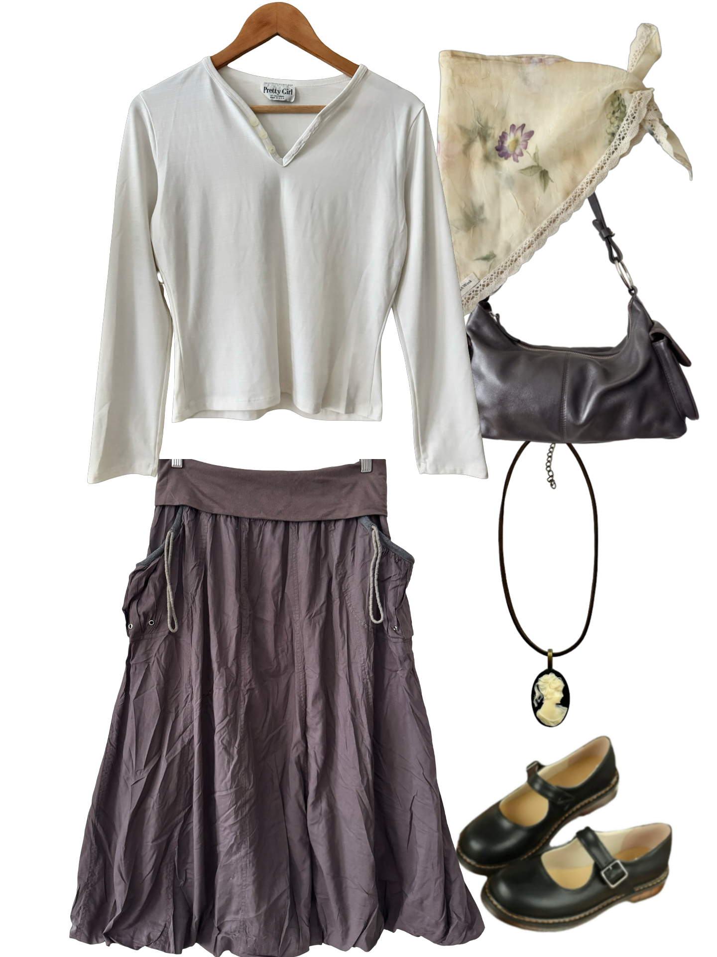Vintage Y2K Downtown Foldover Maxi Skirt (S-M)