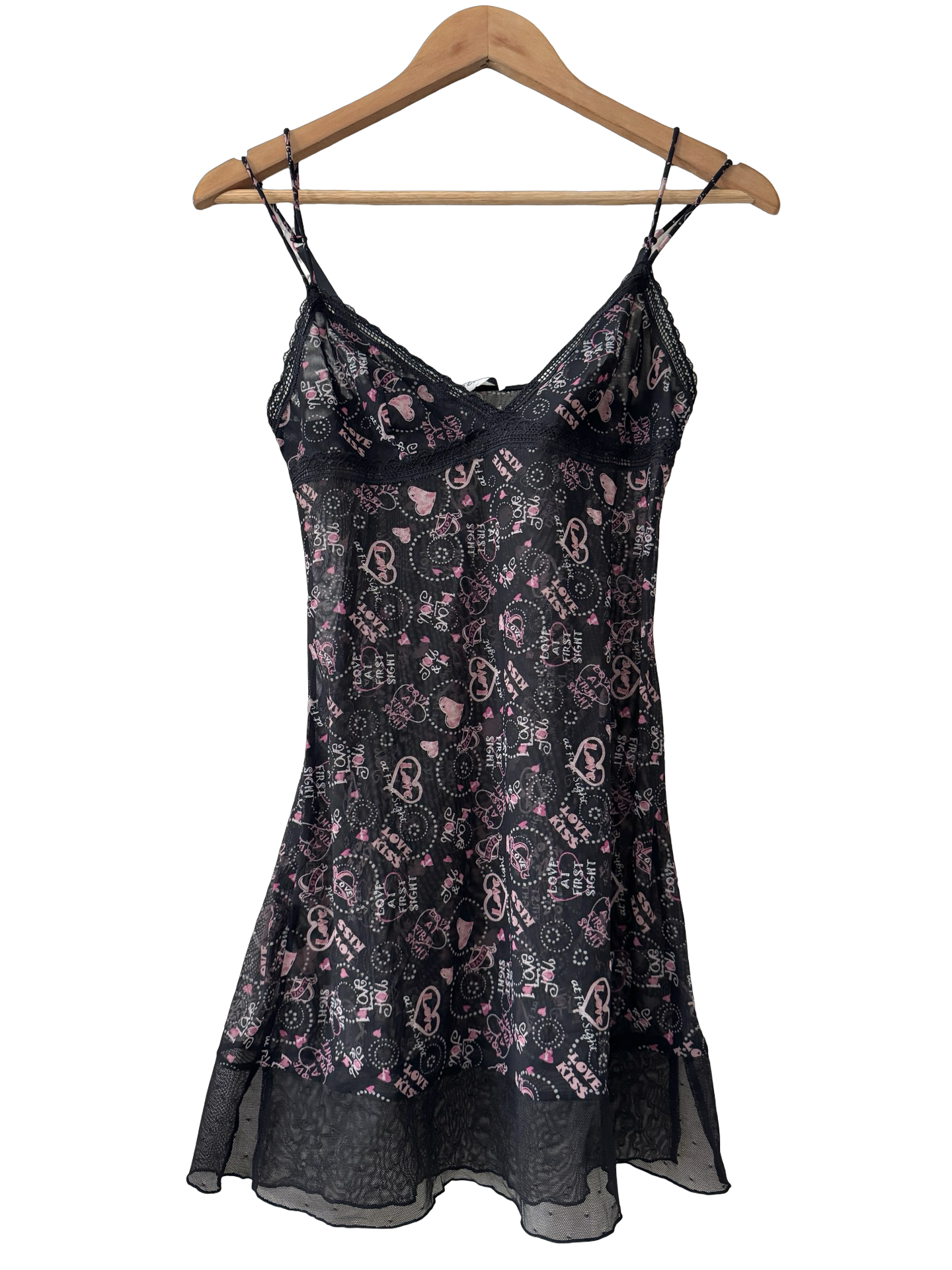 Vintage Y2K French Love Letter Mini Dress (S)