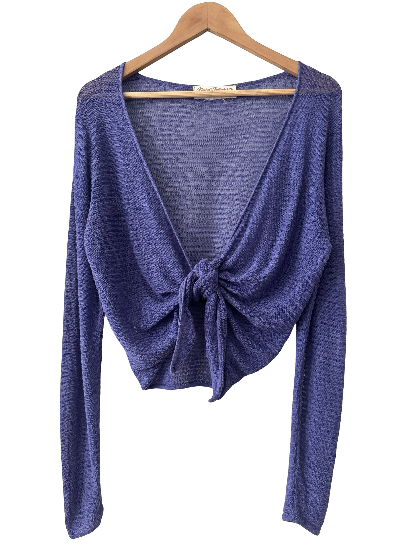Vintage Y2K Indigo Mesh Tie Cardigan (M-L)