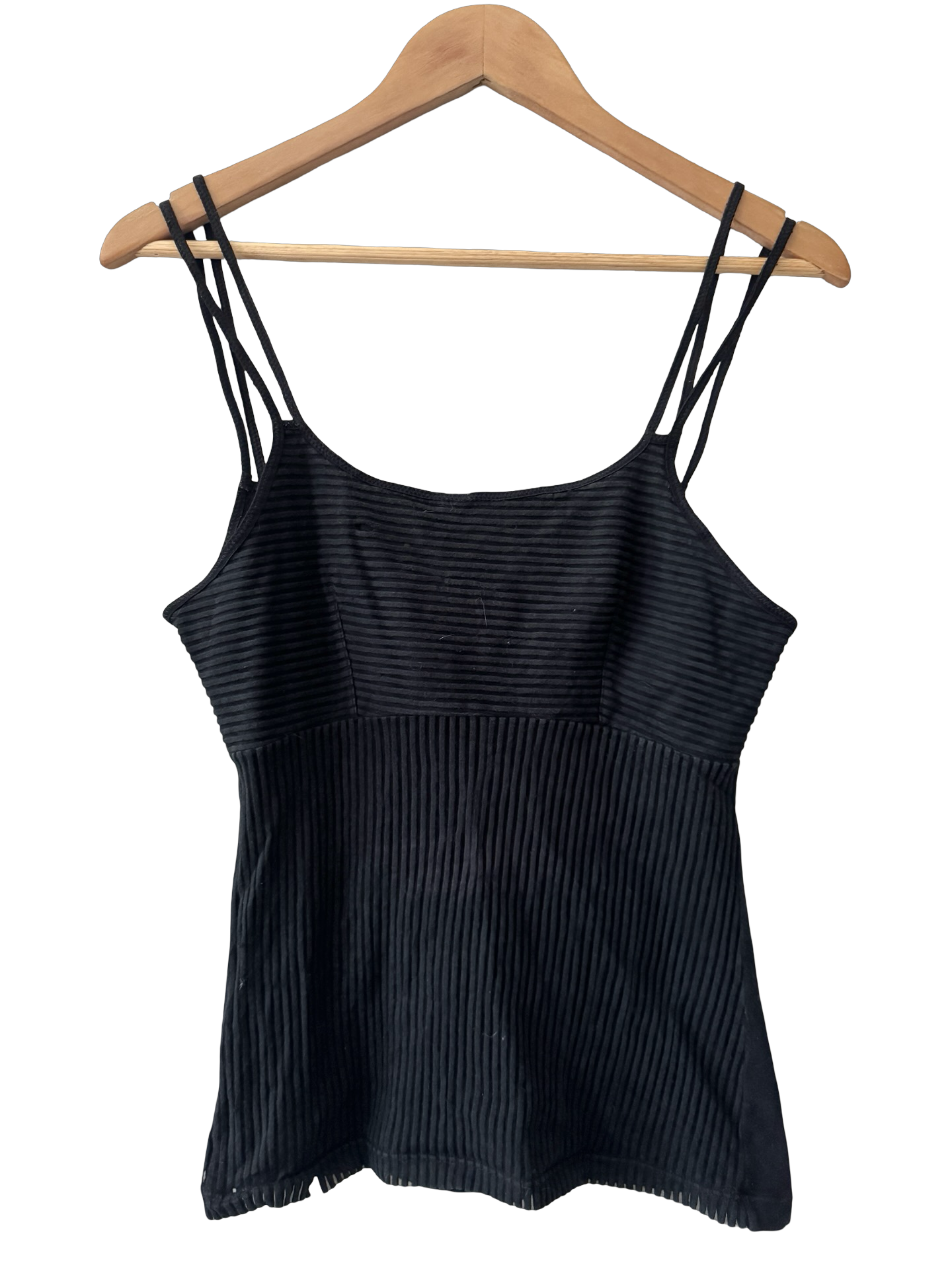 Vintage Y2K European Blackout Double Strap Textured Cami (M)