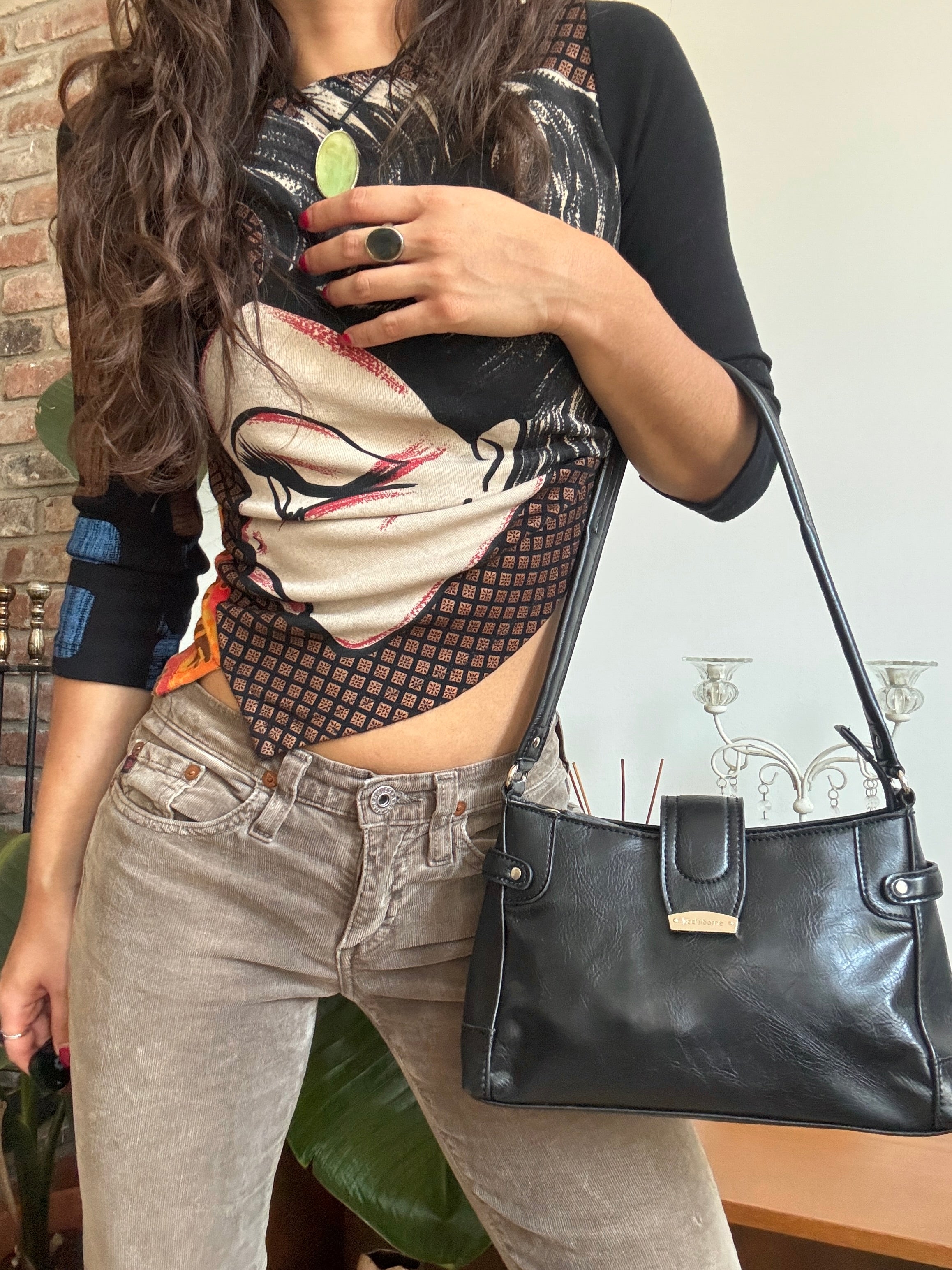 Vintage Y2K Liz Claiborne Little Black Shoulder Bag