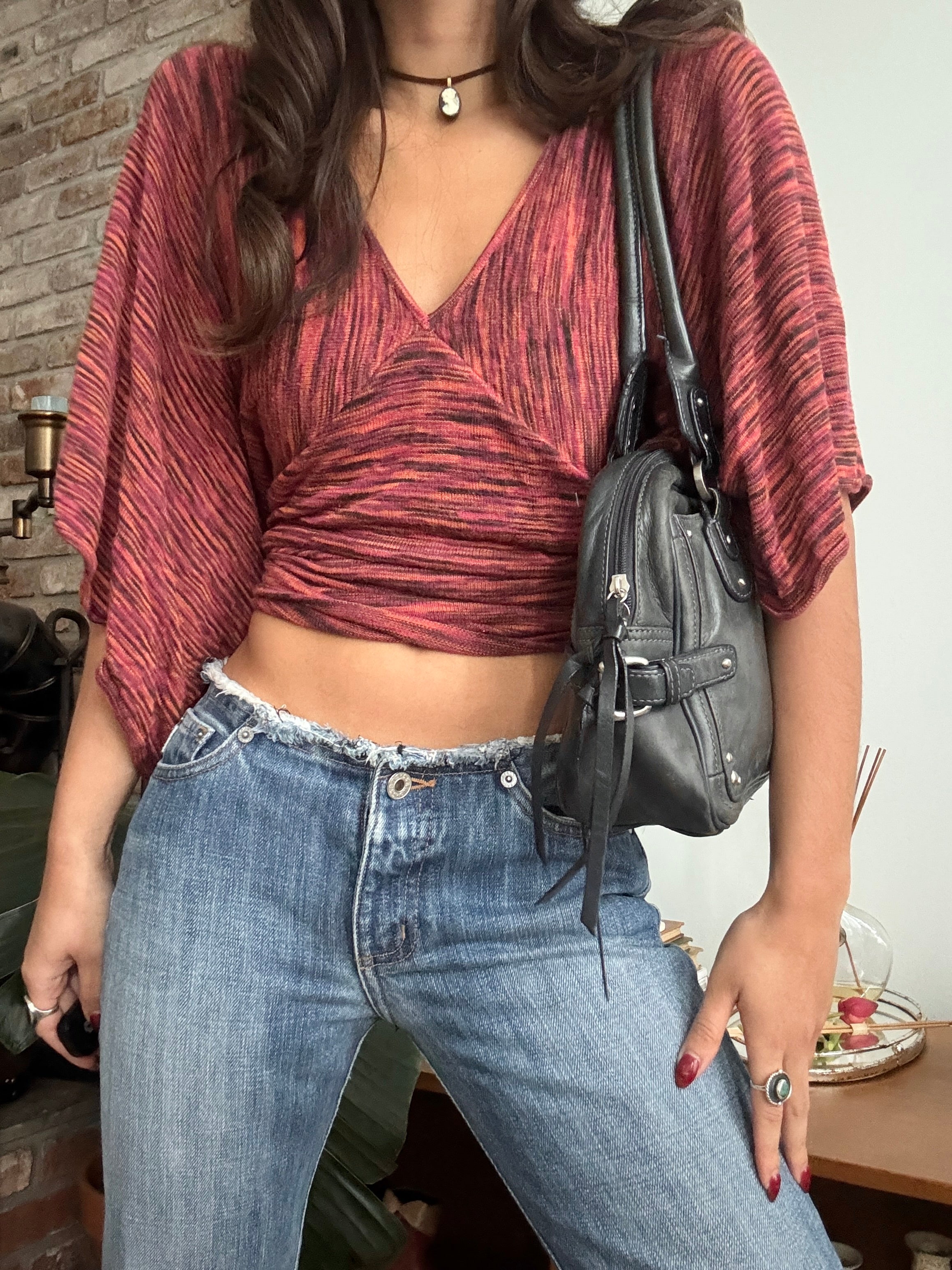 Vintage Y2K Downtown Studded Leather Bowler Bag