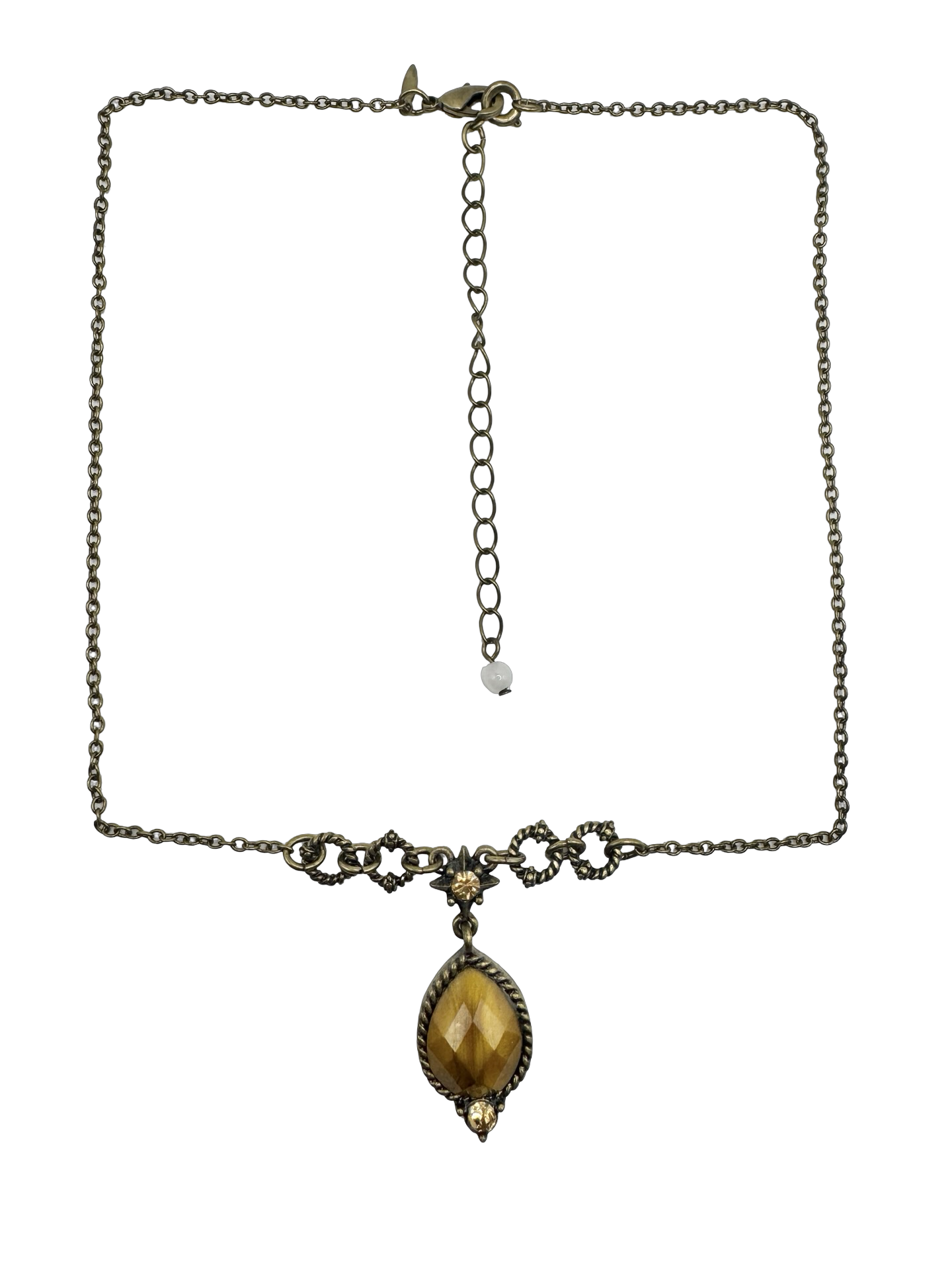 Vintage Y2K Amber Pendant Necklace