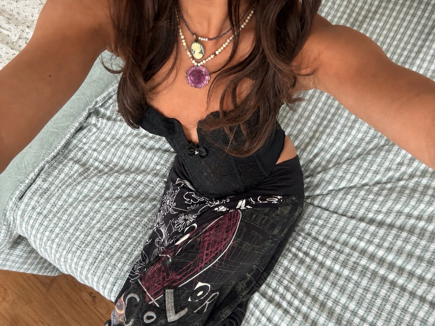 Vintage 90s Powder Blue Cameo Choker