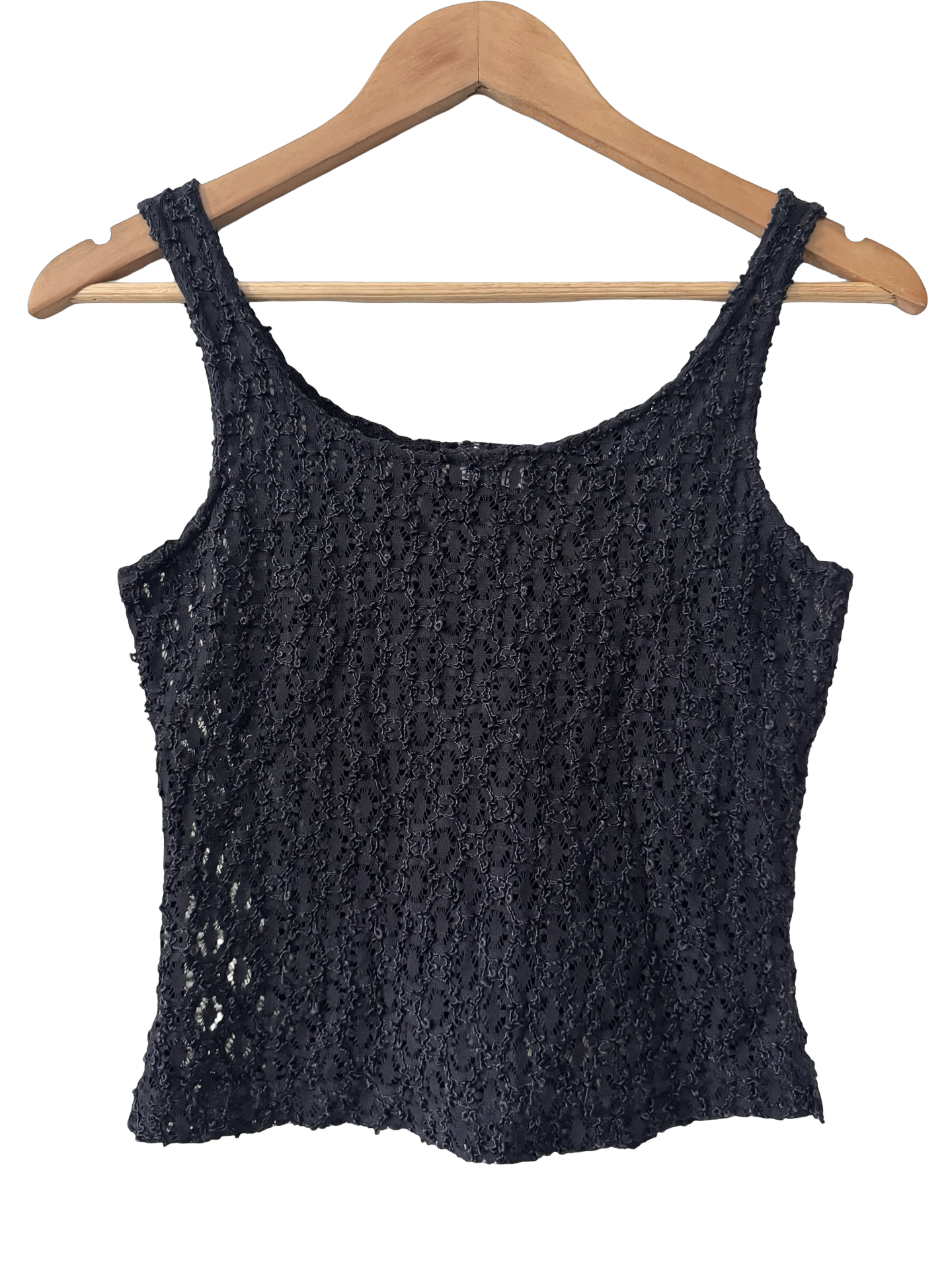 Vintage 90s Noir Crochet Tank (Small)