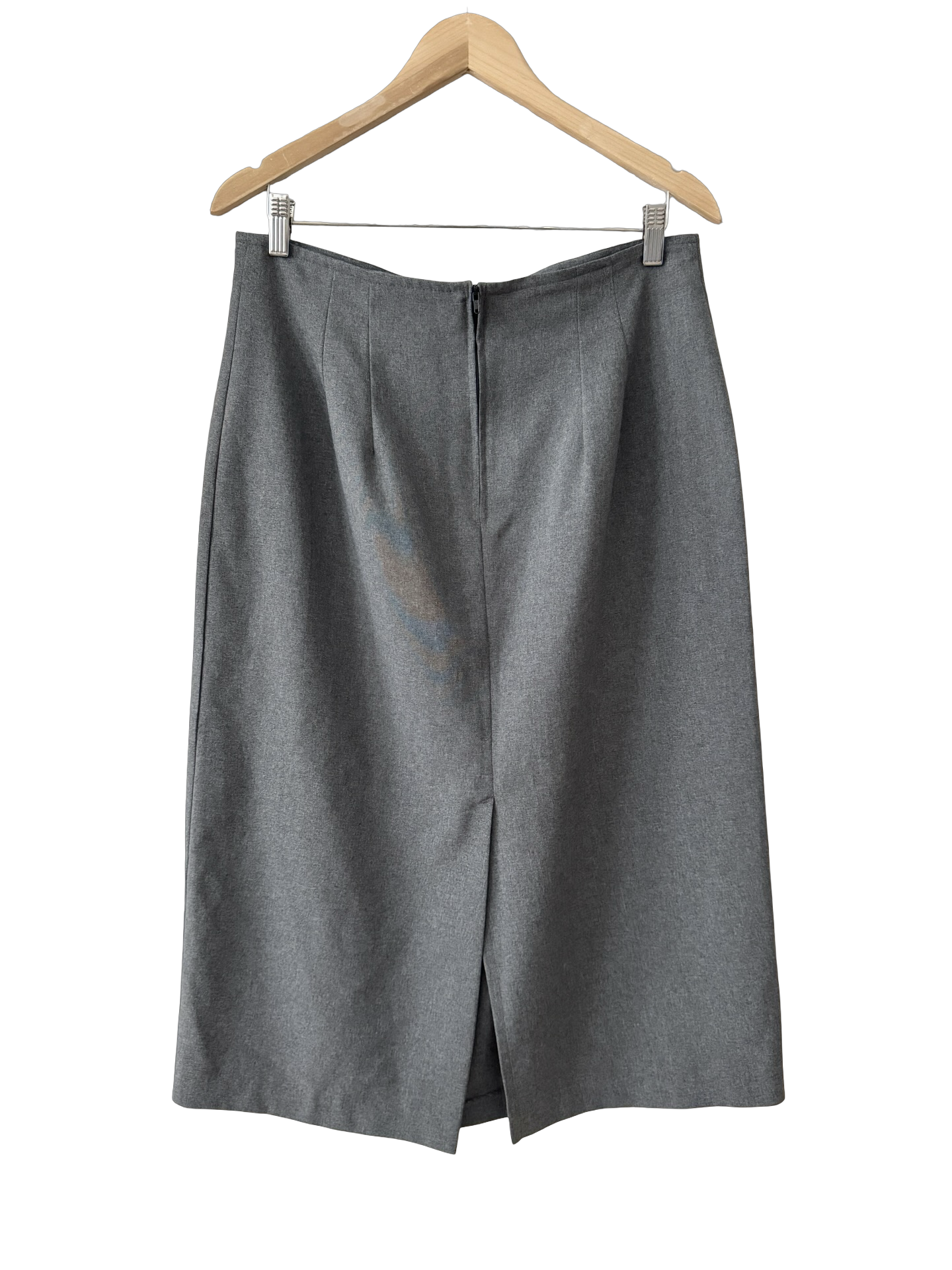 Vintage 90s Charcoal Tailored Midi Skirt (M/L)